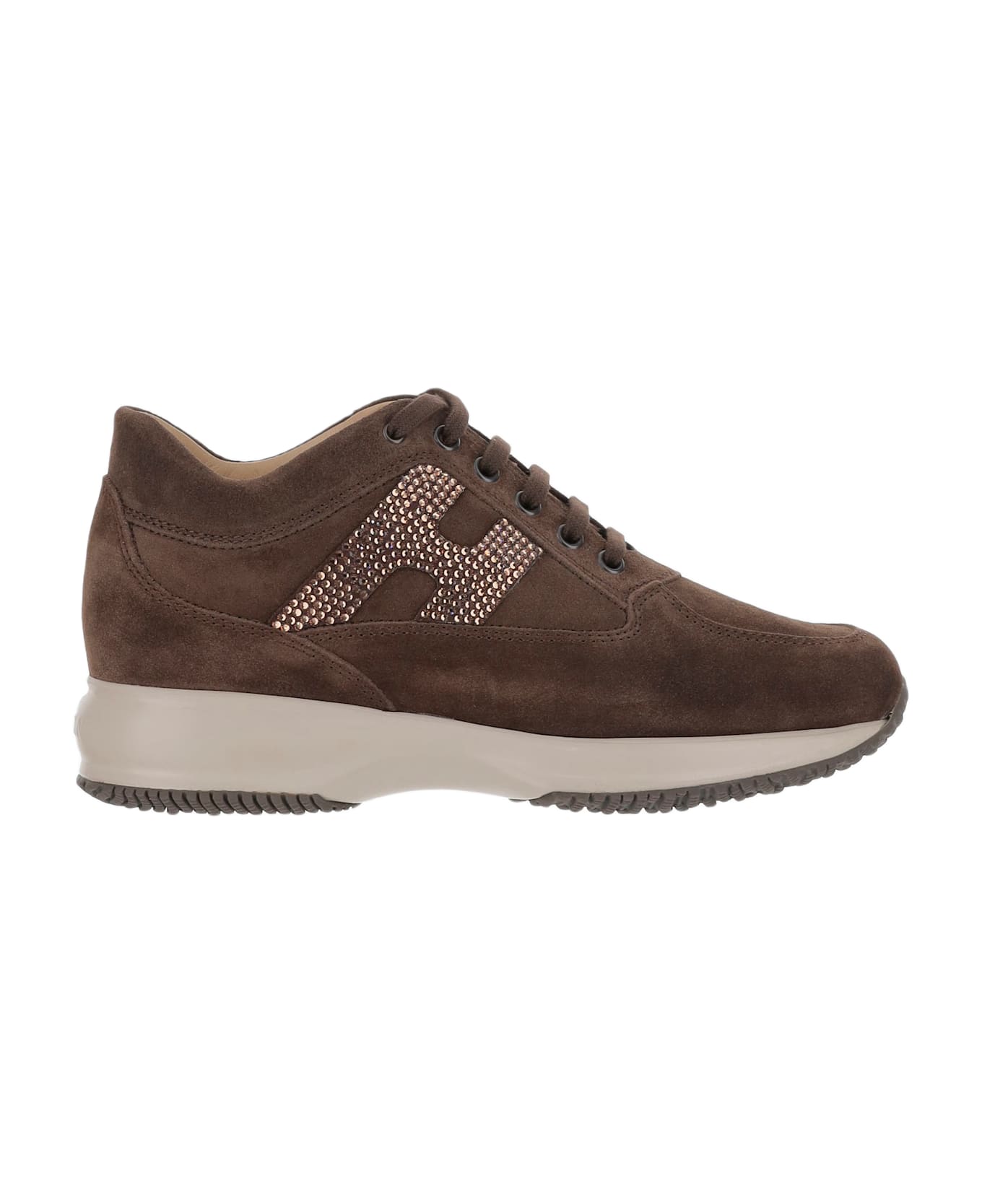 Hogan Suede Interactive Sneakers - Marrone scuro