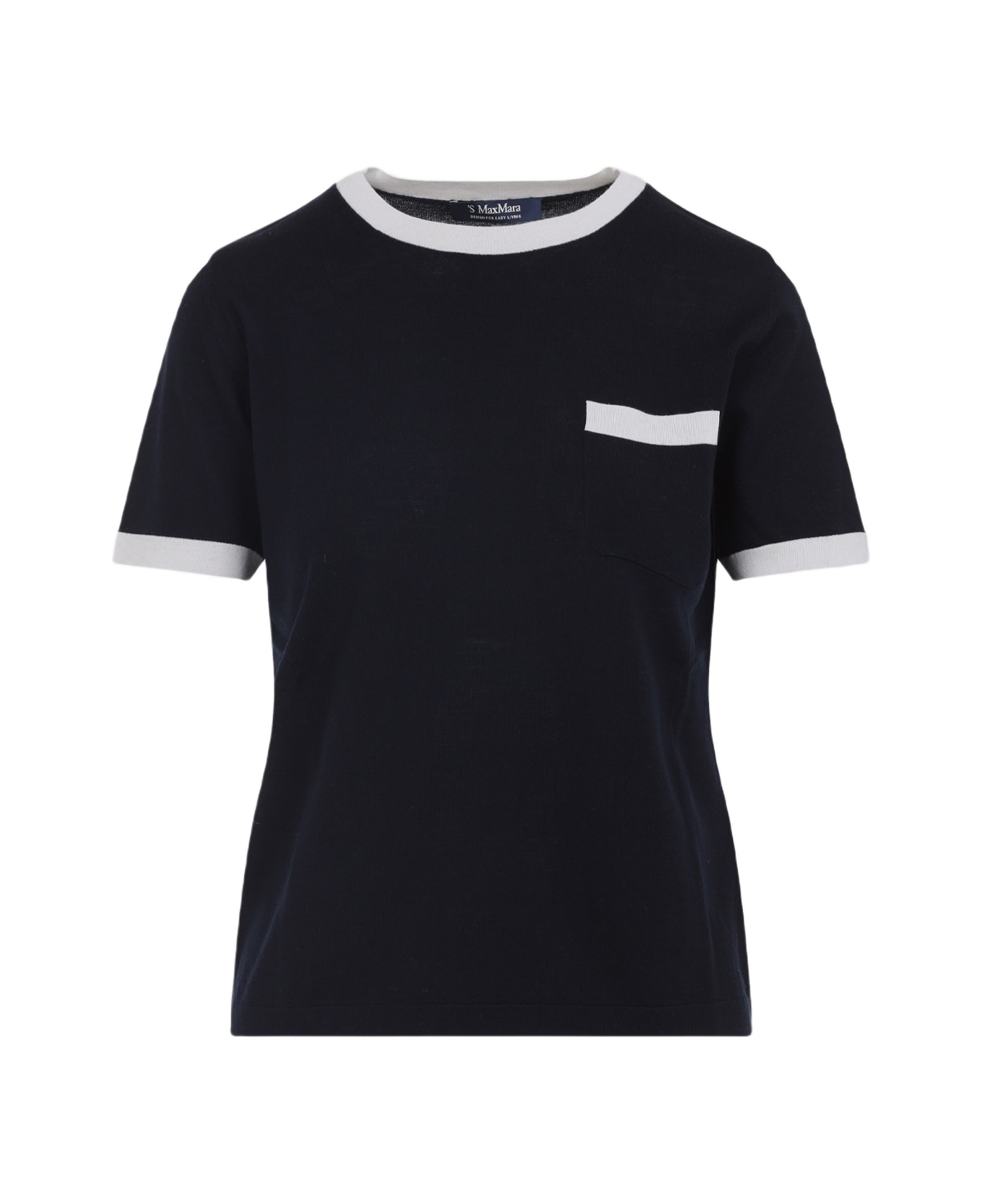 
S Max Mara Egidio Bicolor Knit T-shirt - Blu Winter White