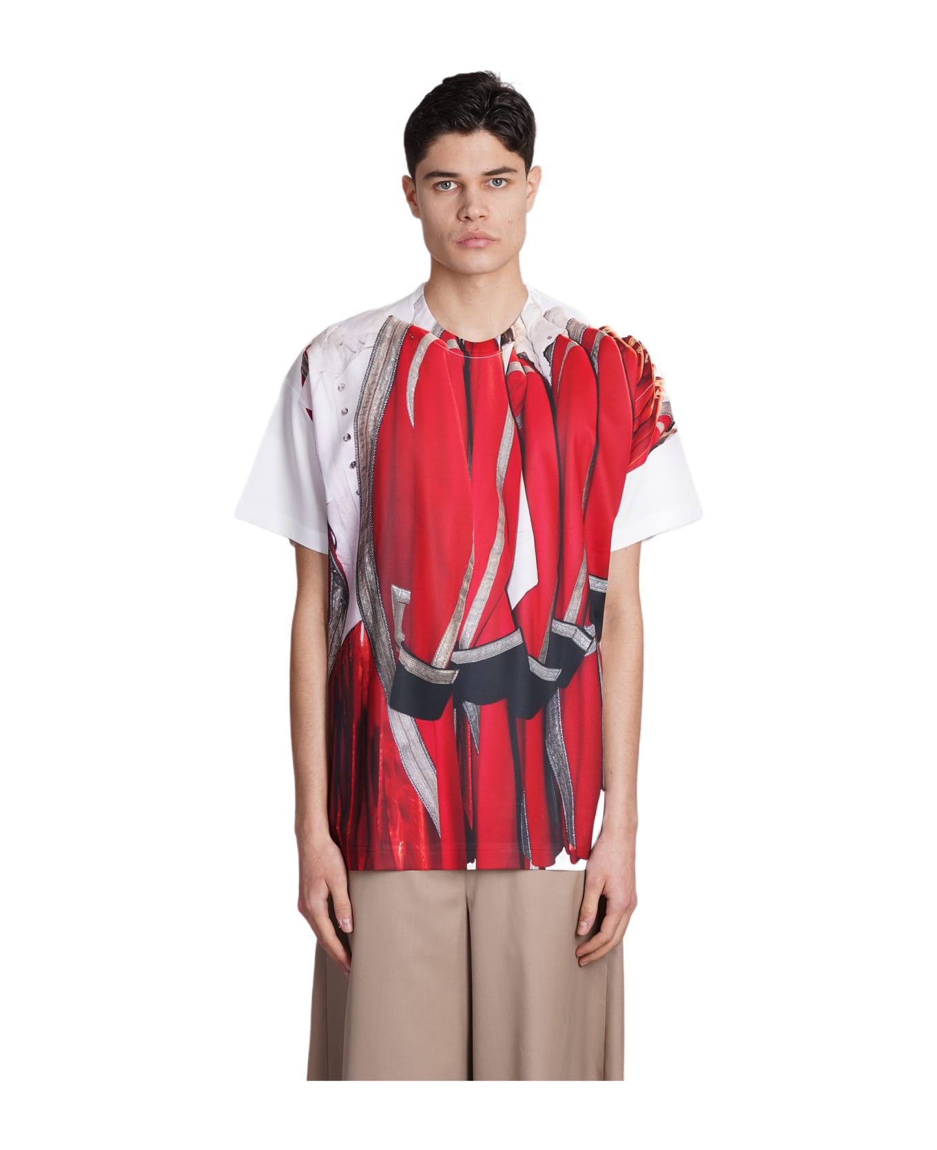 Comme Des Garçons Homme Plus T-shirt In Red Polyester - red シャツ