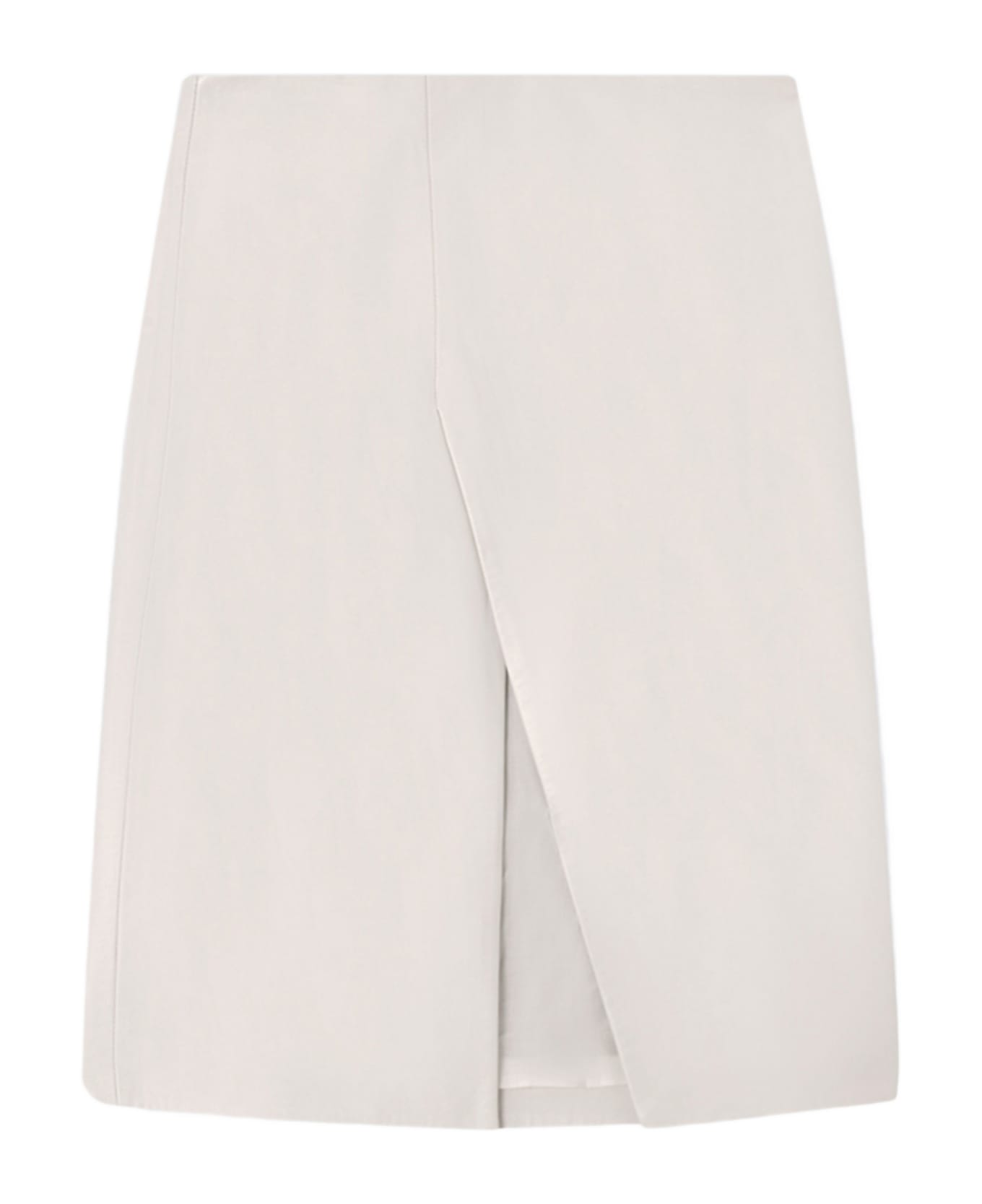 Loulou Studio Leather Slit Skirt - Beige