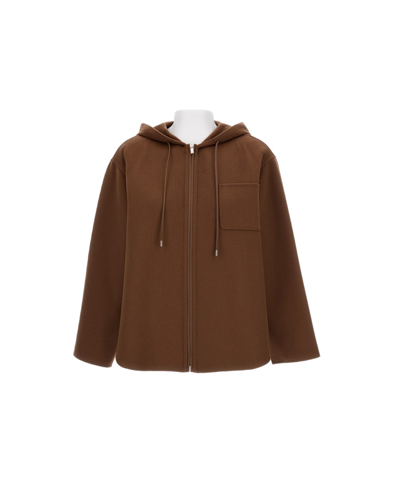Max Mara Studio Mina Wool And Silk Mix Jacket - Brown