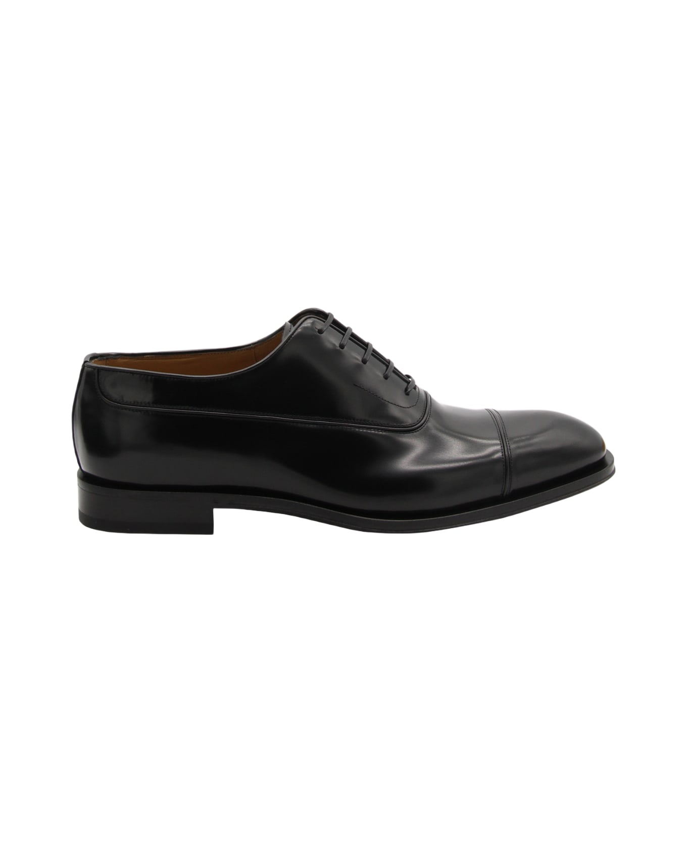 Ferragamo Black Leather Lace Up Shoes - NERO || NERO || NEW BISCOTTO