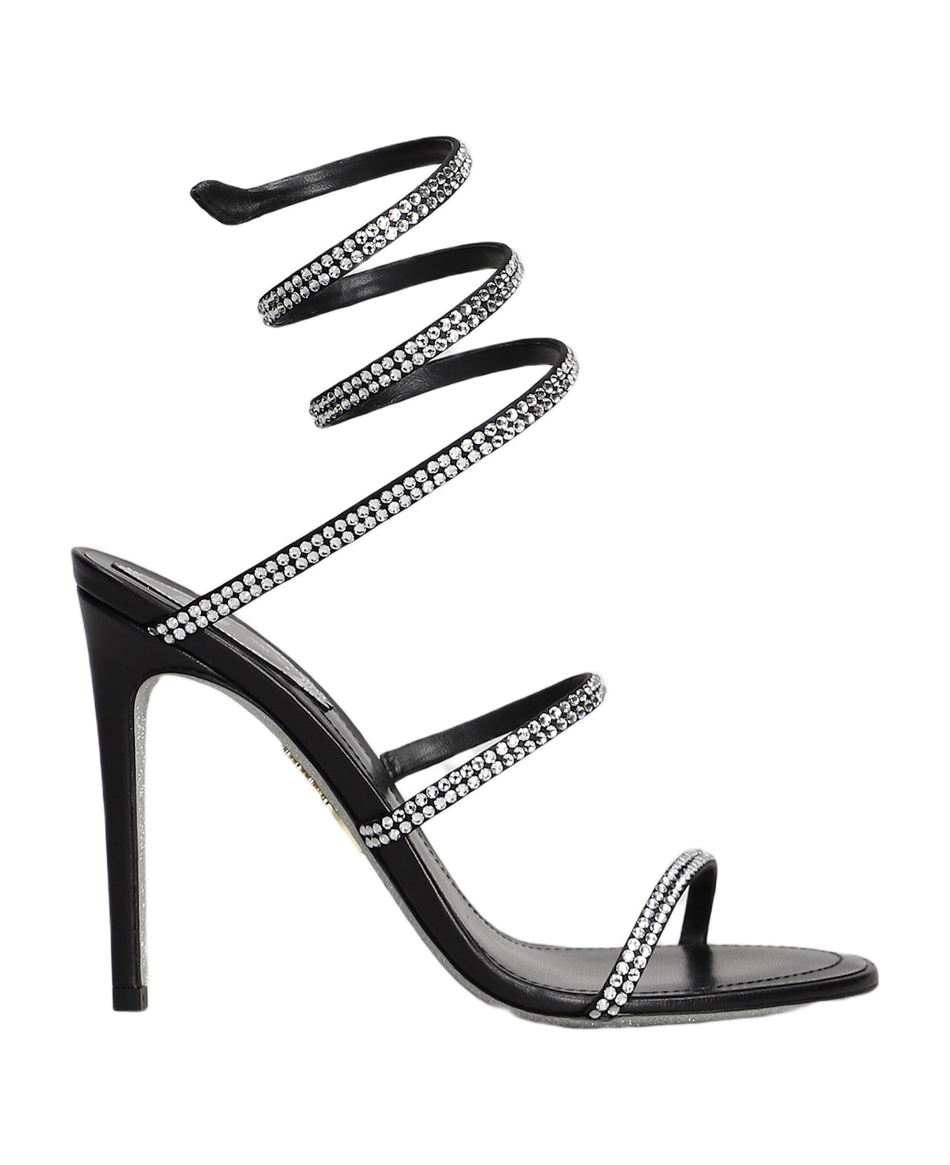René Caovilla Cleo Sandals In Black Leather - black