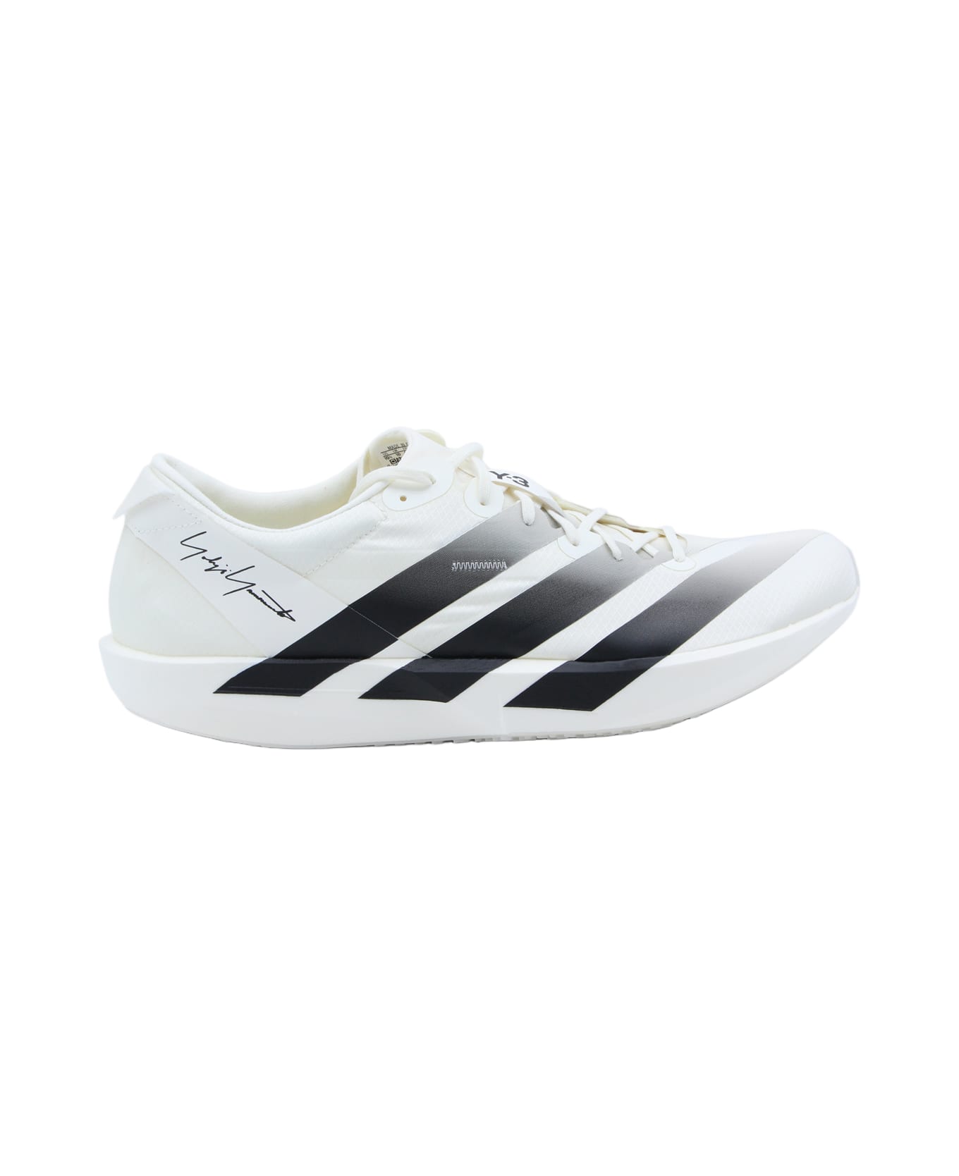 Y-3 White And Black Leather Adios 9 Sneakers - OWHITE/OWHITE/BLACK