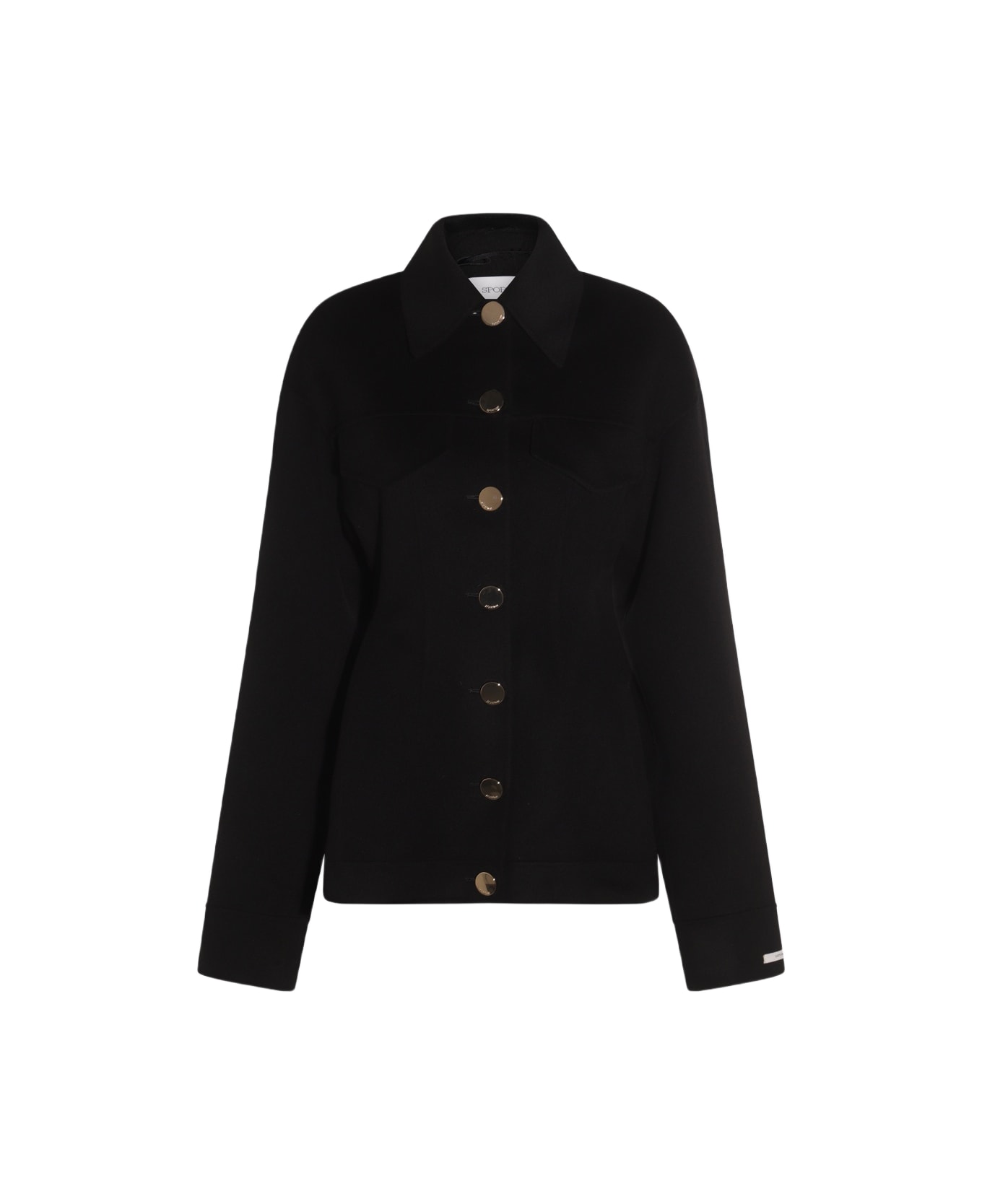 SportMax Black Wool Egeo Coat - Black