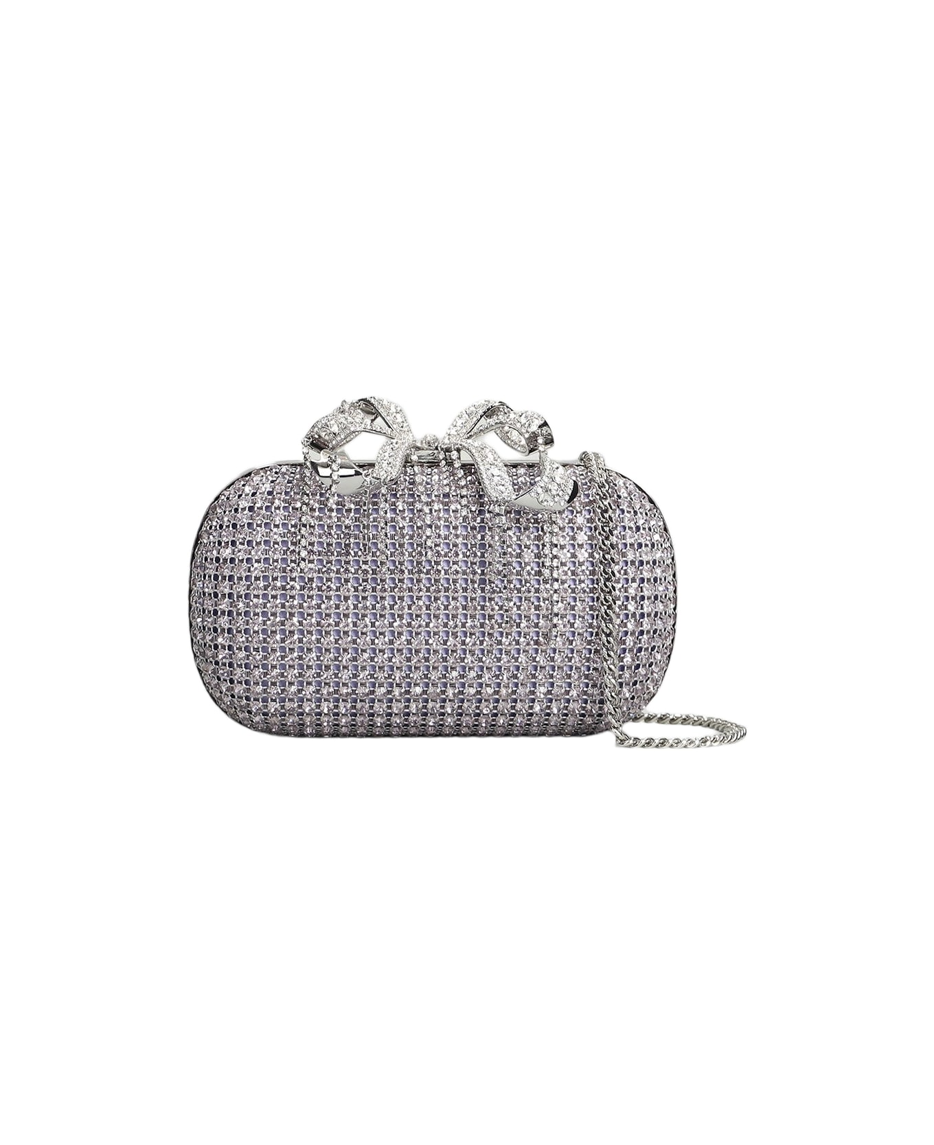 self-portrait Chainmail Clutch In Lilla Crystal - Lilla