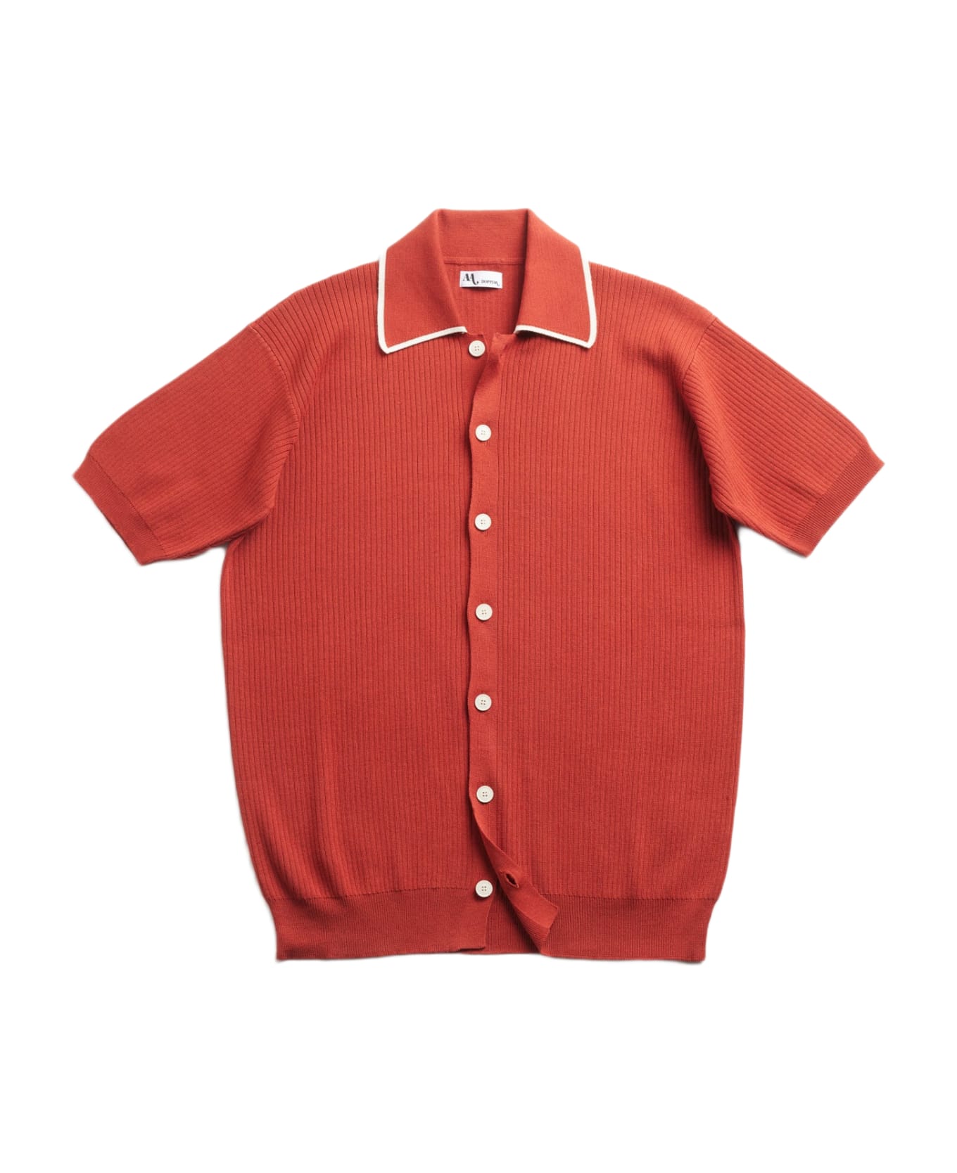 doppiaa Aagar Cotton Terry Red Shirt With Short Sleeves