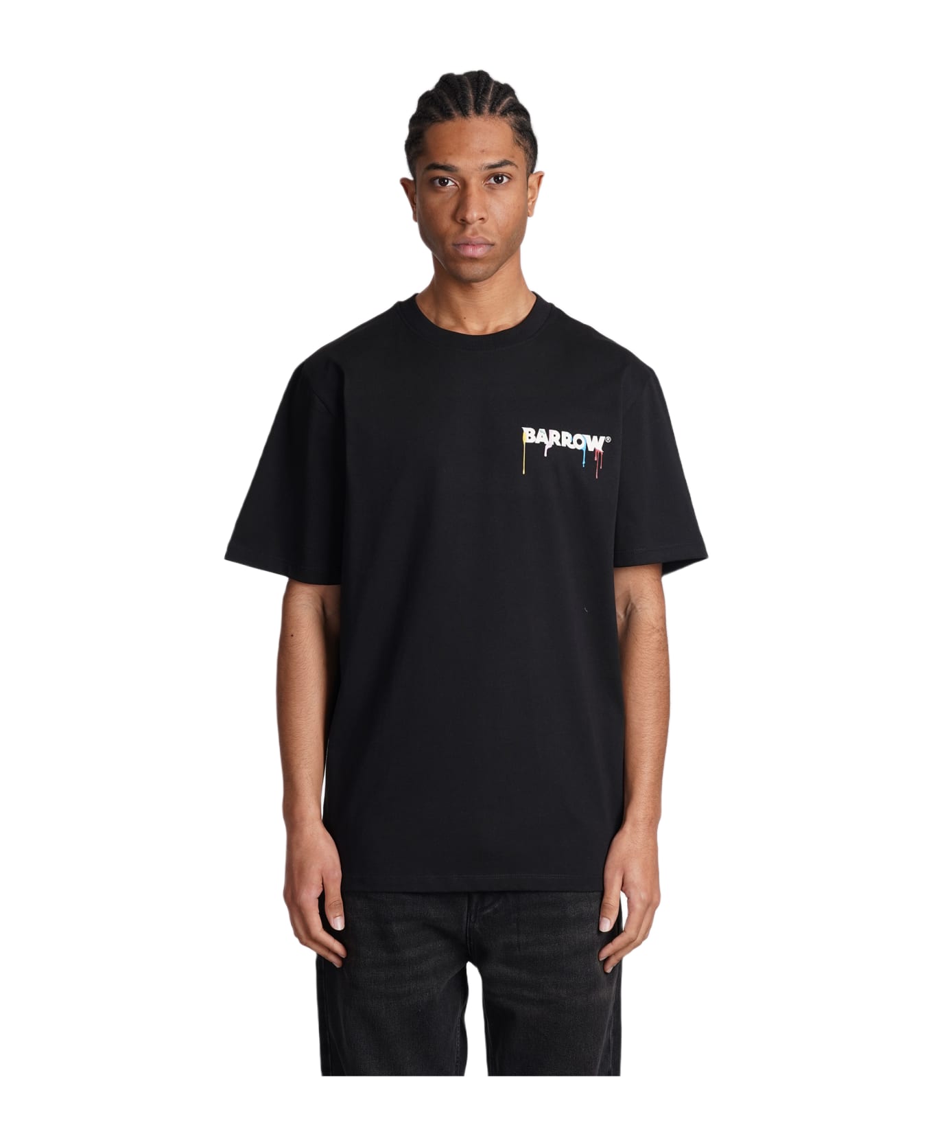 Barrow Black T-shirt With Logo And Colour Spots - Black