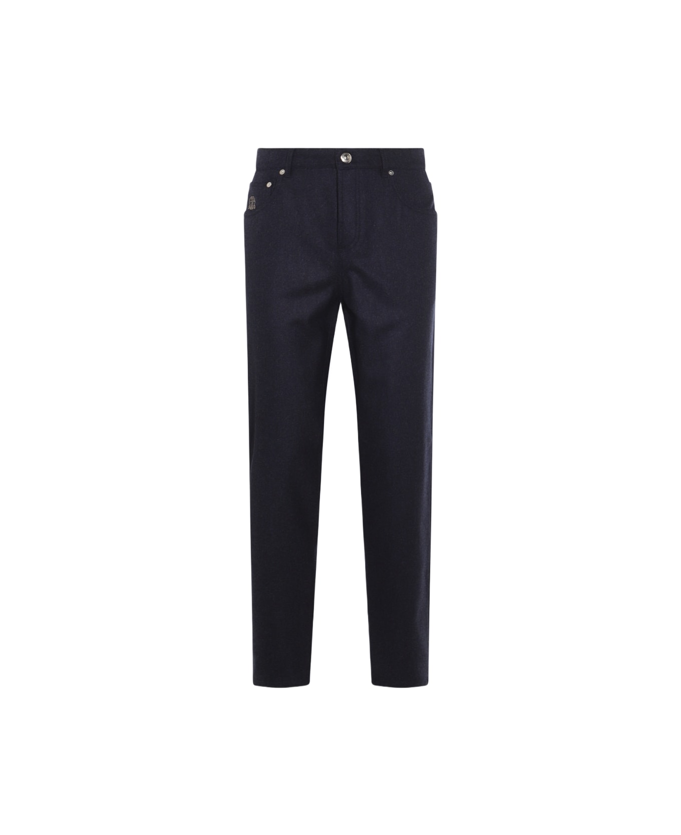 Brunello Cucinelli Navy Wool Pants - Blue
