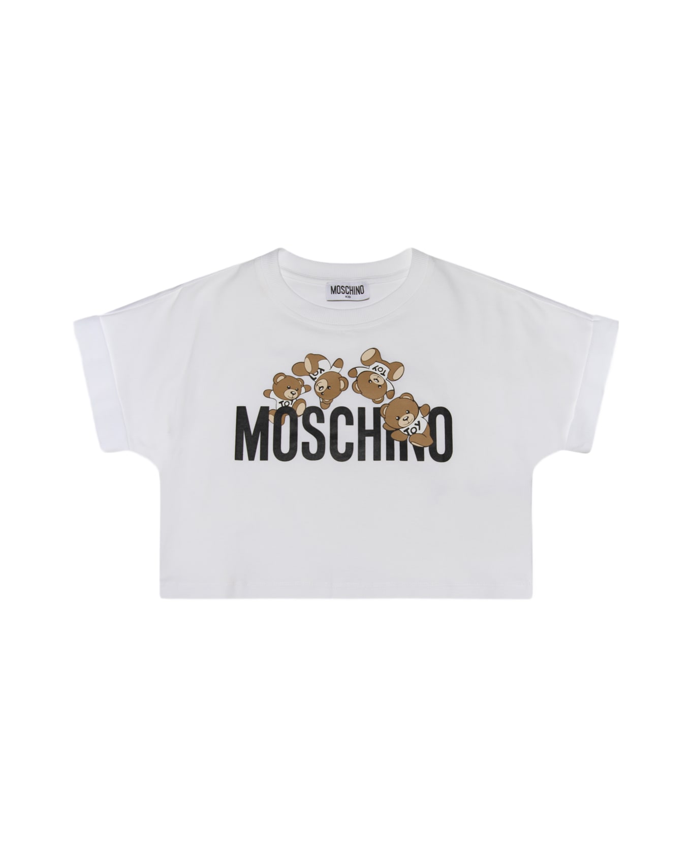 Moschino White Multicolour Cotton Blend T-shirt - Bianco