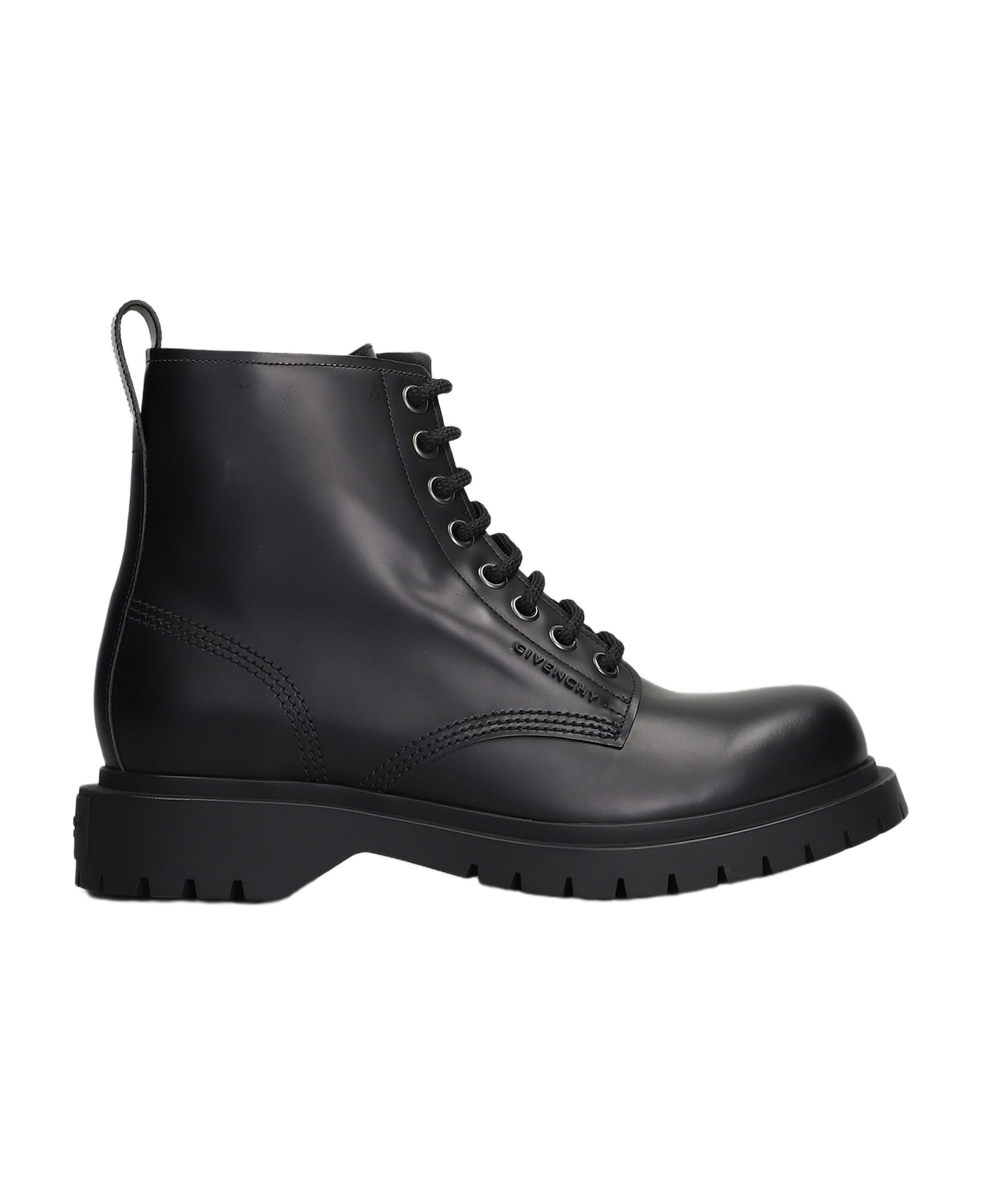 Givenchy Lace Up Boot Combat Boots In Black Leather - black