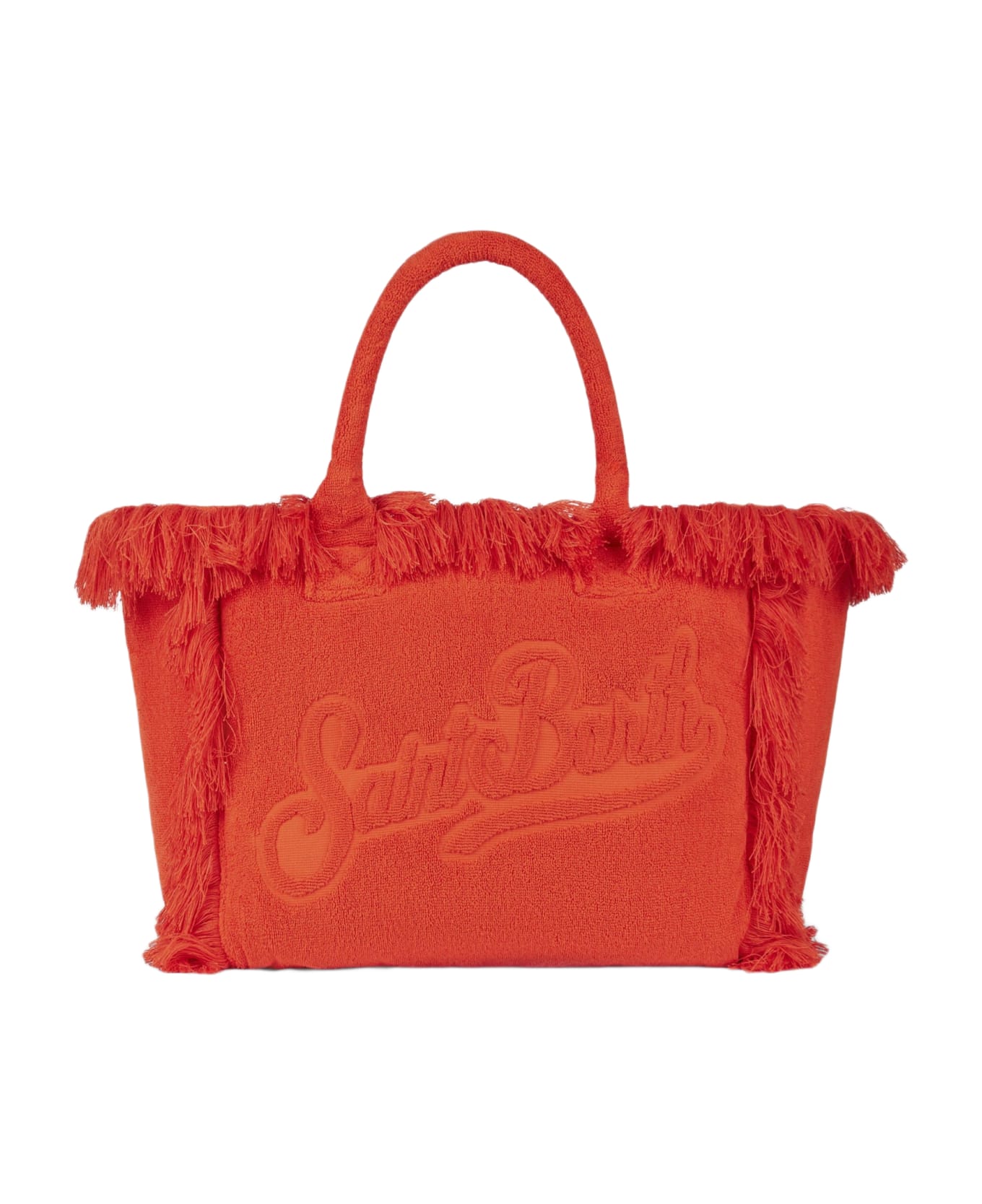 MC2 Saint Barth Vanity Orange Terry Shoulder Soft Bag With Embossed Logo - ORANGE