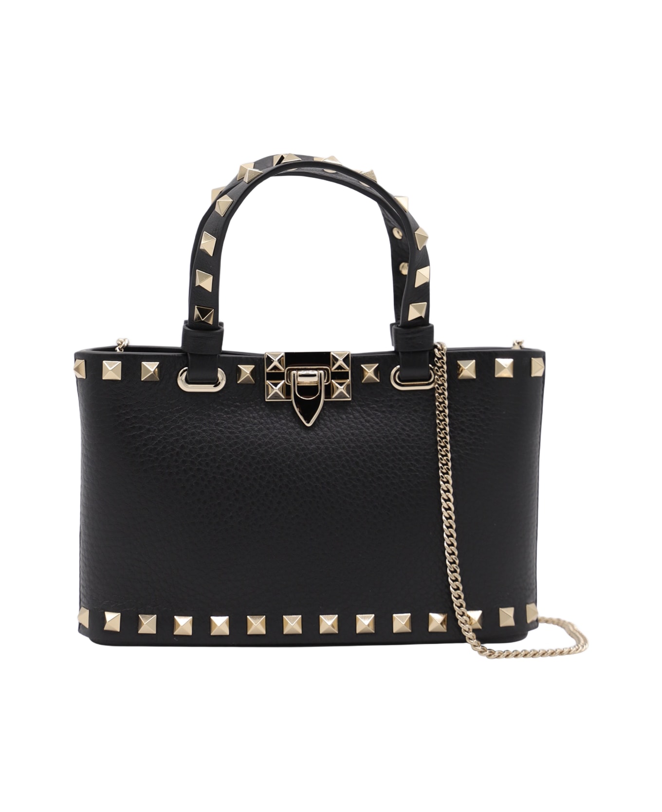 Valentino Garavani Black Leather Rockstud Mini Bag - Black