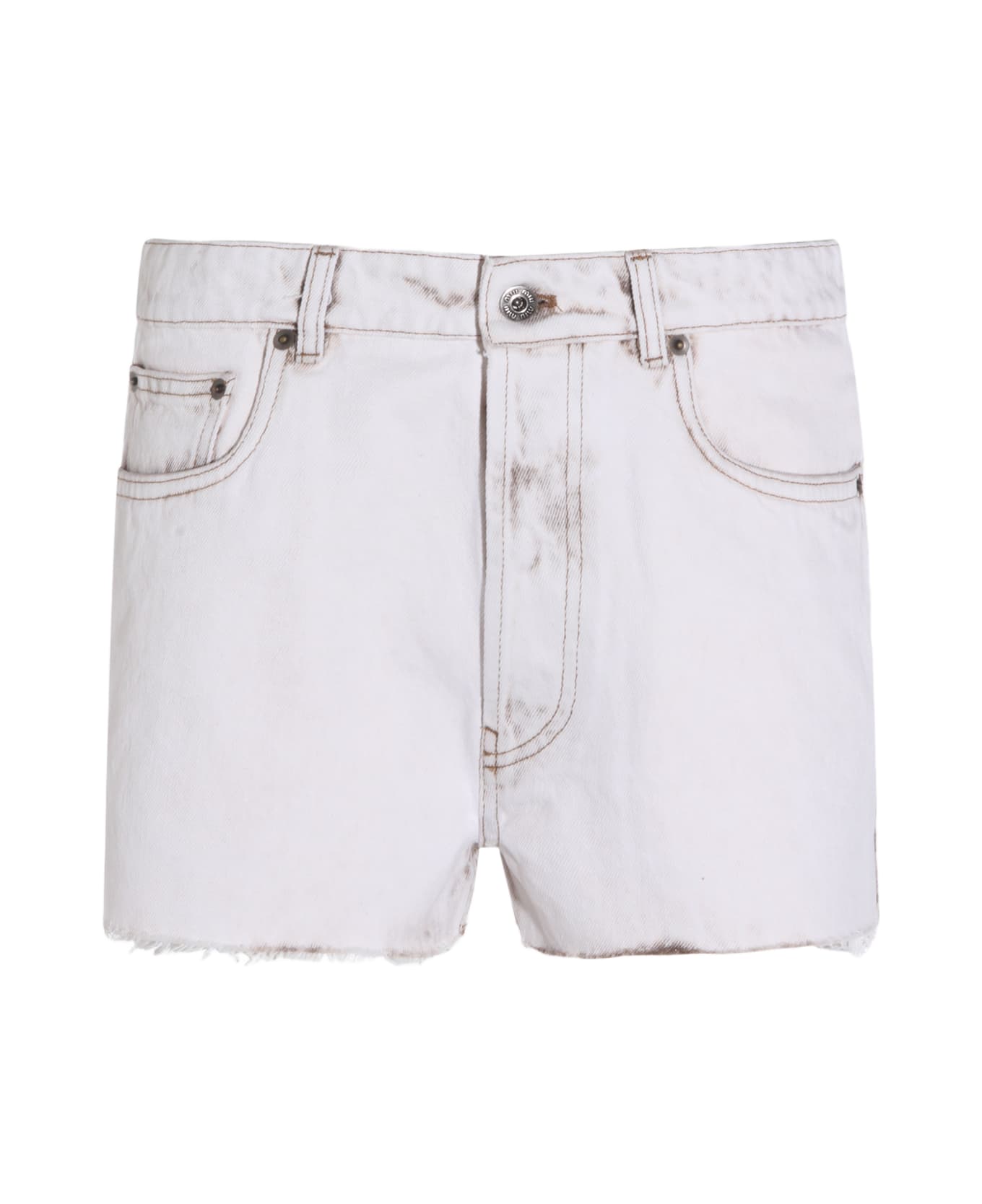 Miu Miu White Cotton Shorts - White