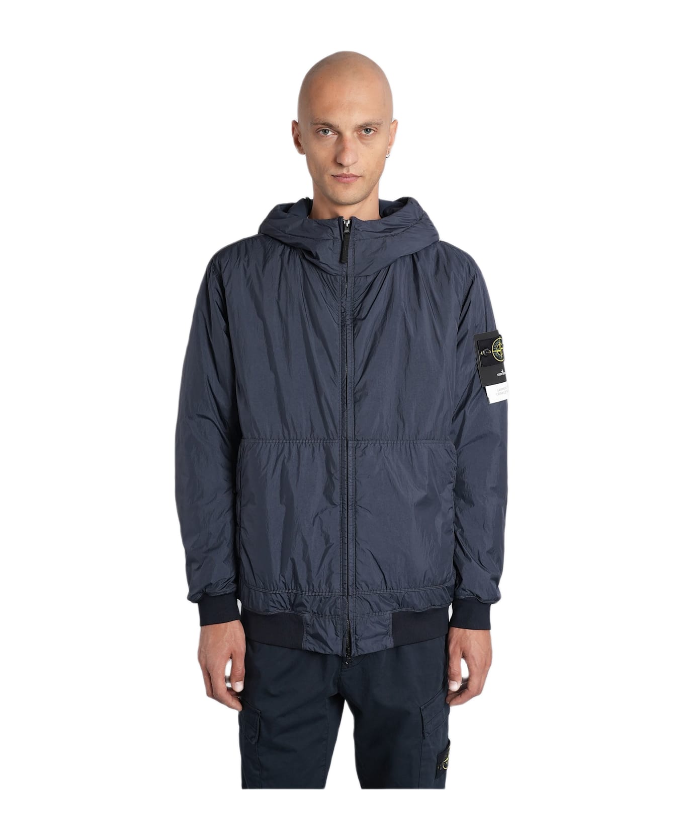 Stone Island Casual Jacket In Blue Polyamide - blue