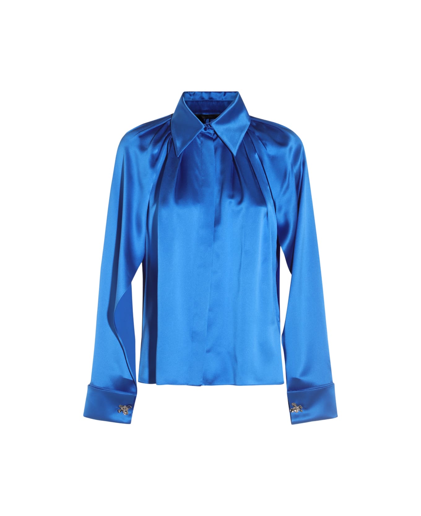 Max Mara Blue Silk Salice Shirt - Blue