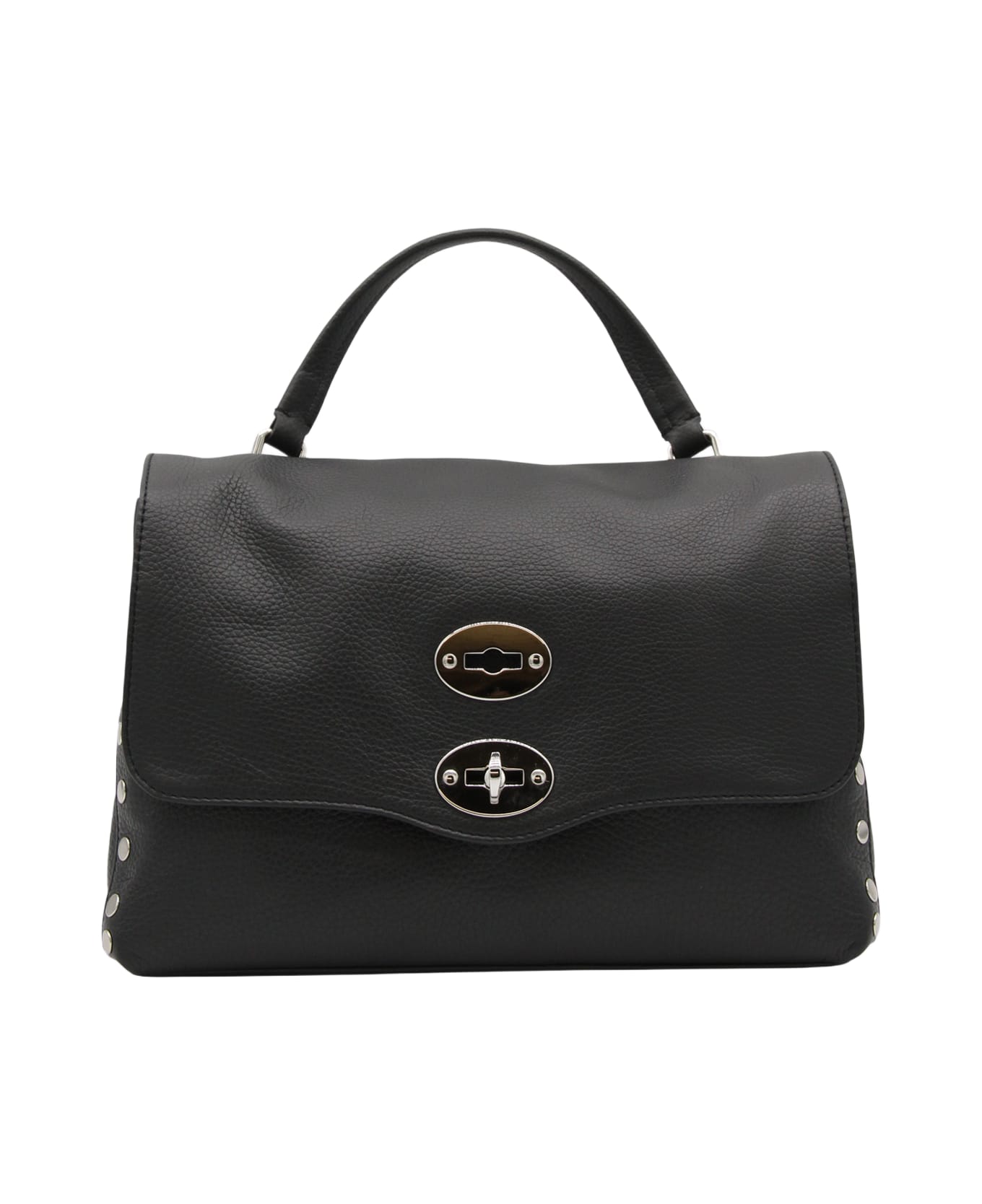 Zanellato Black Leather Postina S Top Handle Bag - Black トートバッグ
