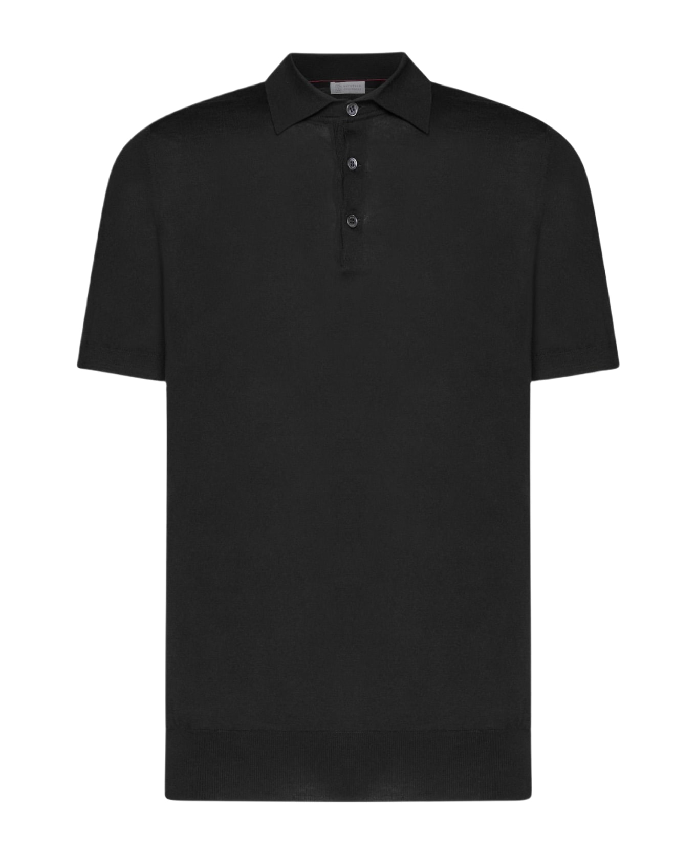 Brunello Cucinelli Cotton Knit Polo Shirt - Nero grigio scuro ポロシャツ