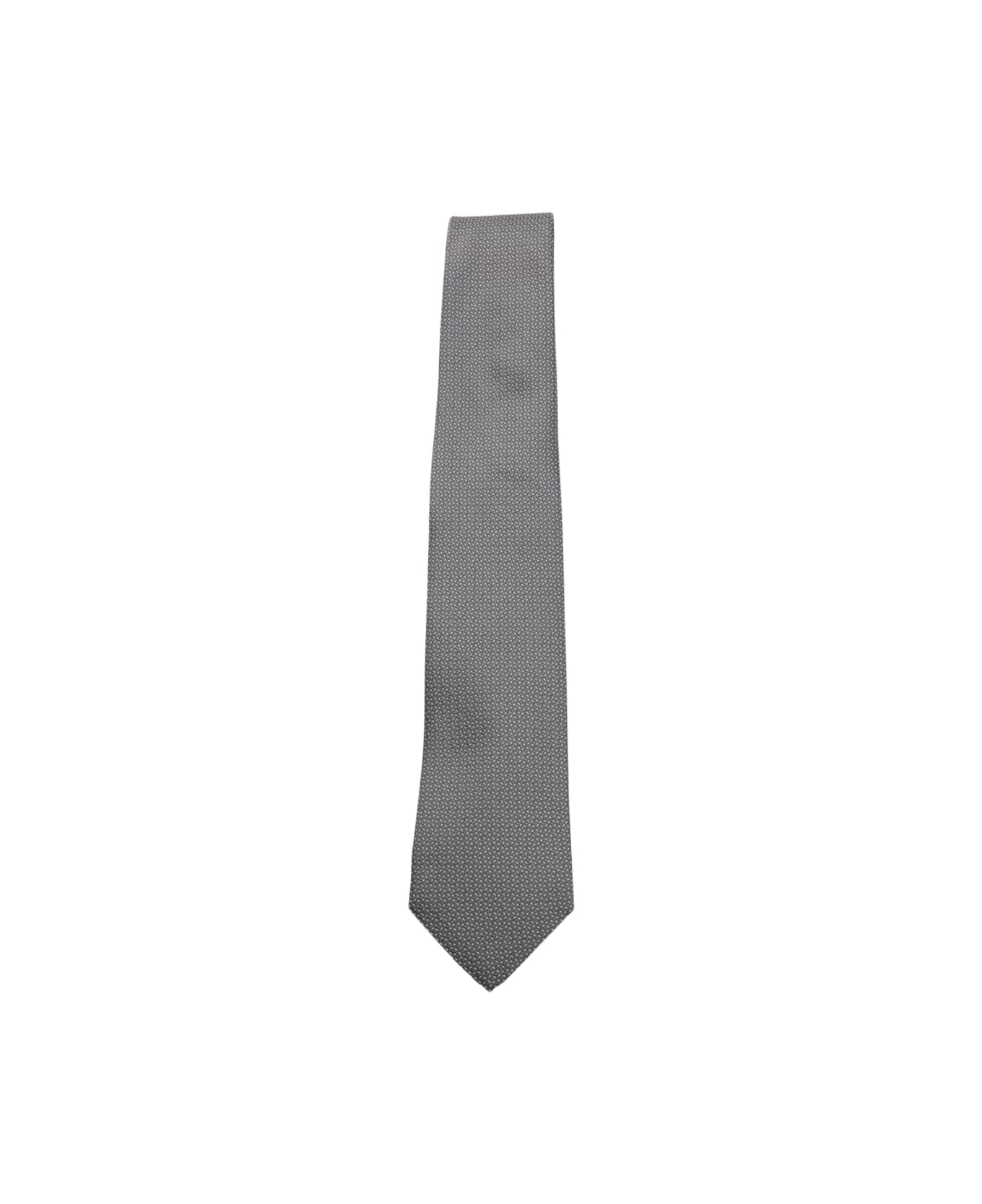 Canali Grey Silk Tie - Silver