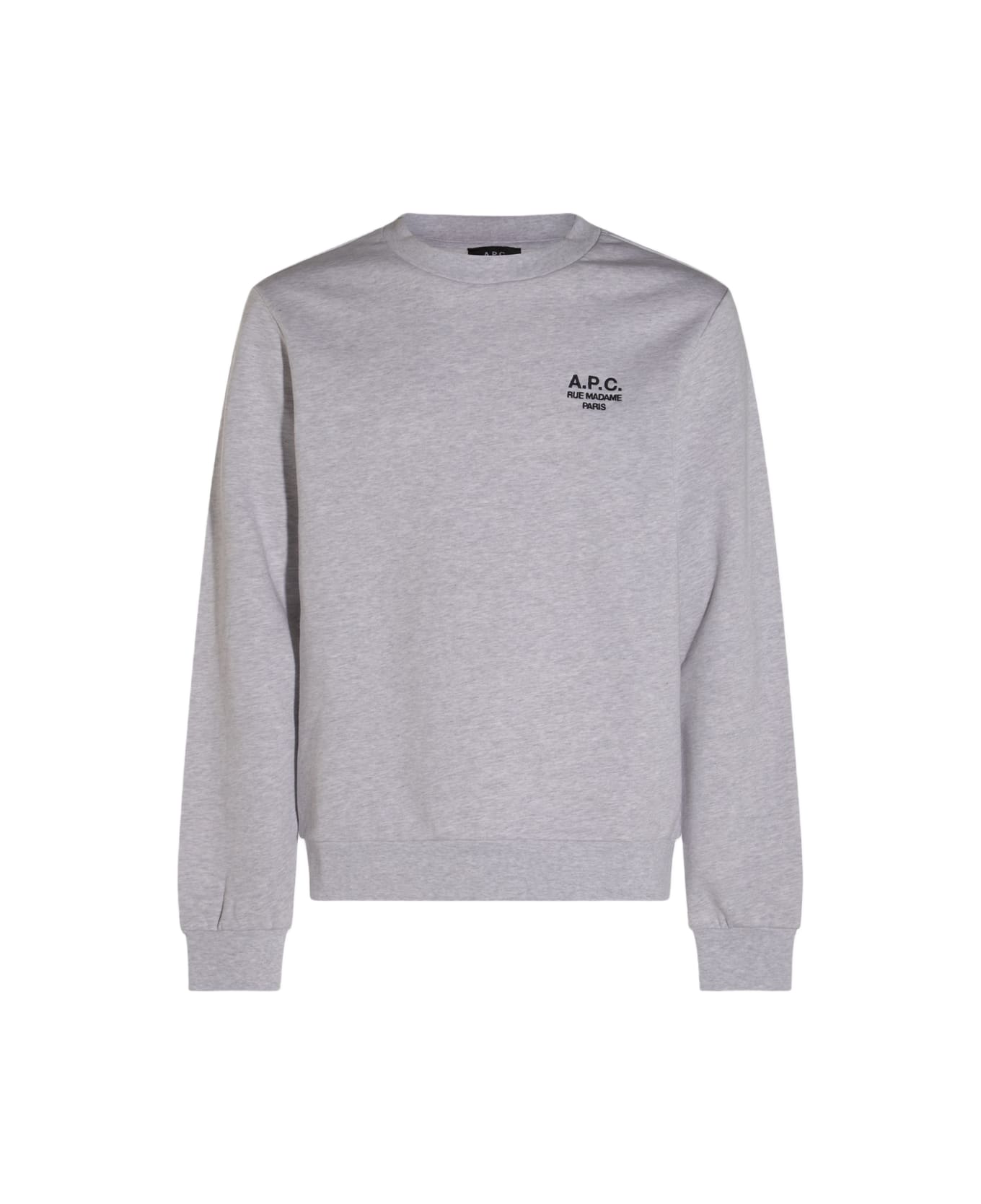A.P.C. Light Grey Cotton Sweatshirt - HEATHERED
GREY/BLACK