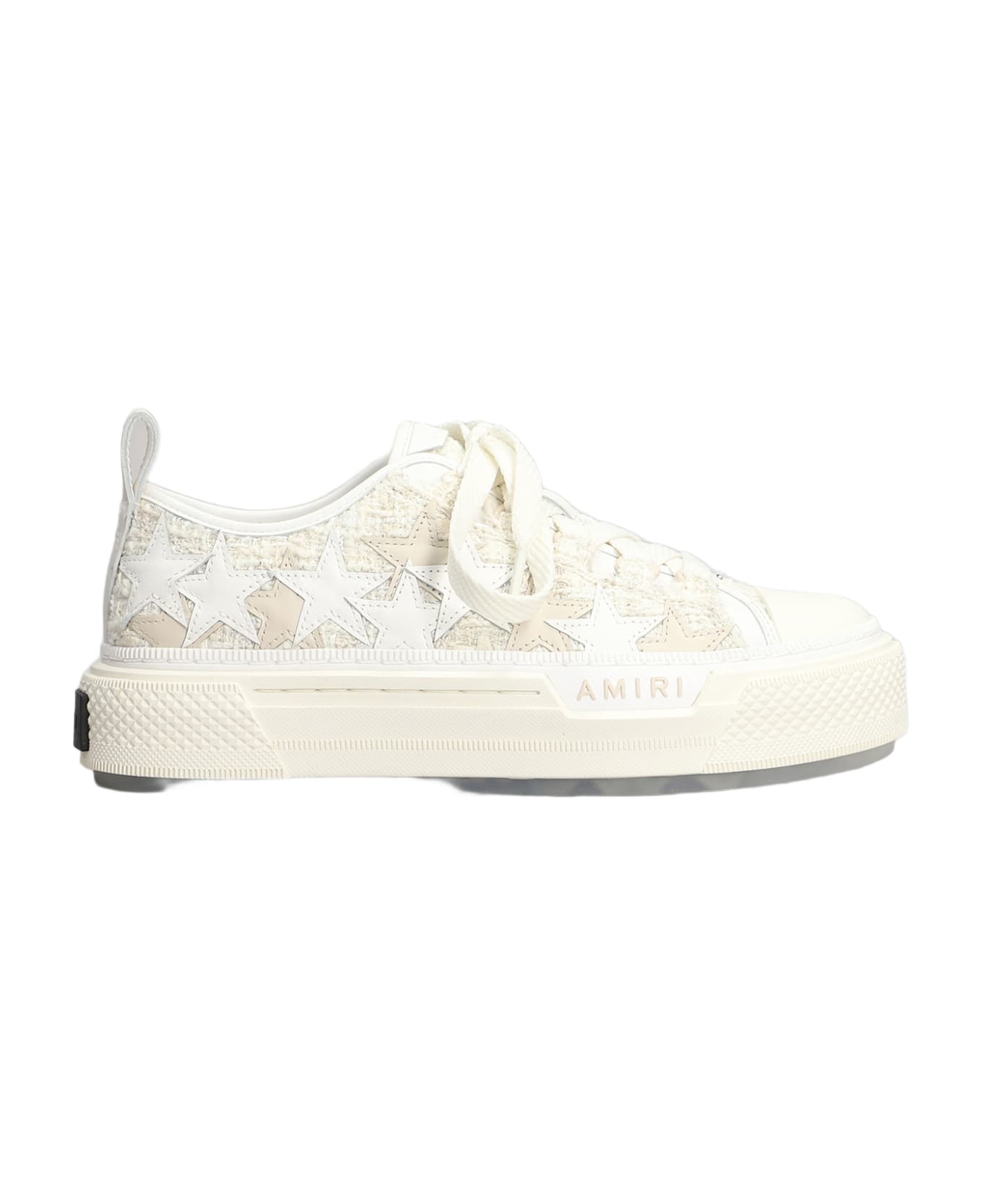 AMIRI Stars Court Low Sneakers In Beige Cotton - beige
