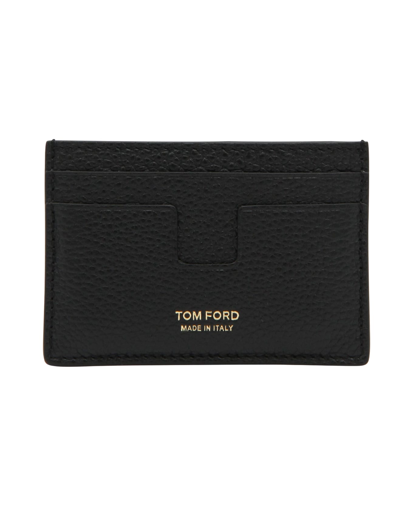 Tom Ford Black Leather Card Holder - Black