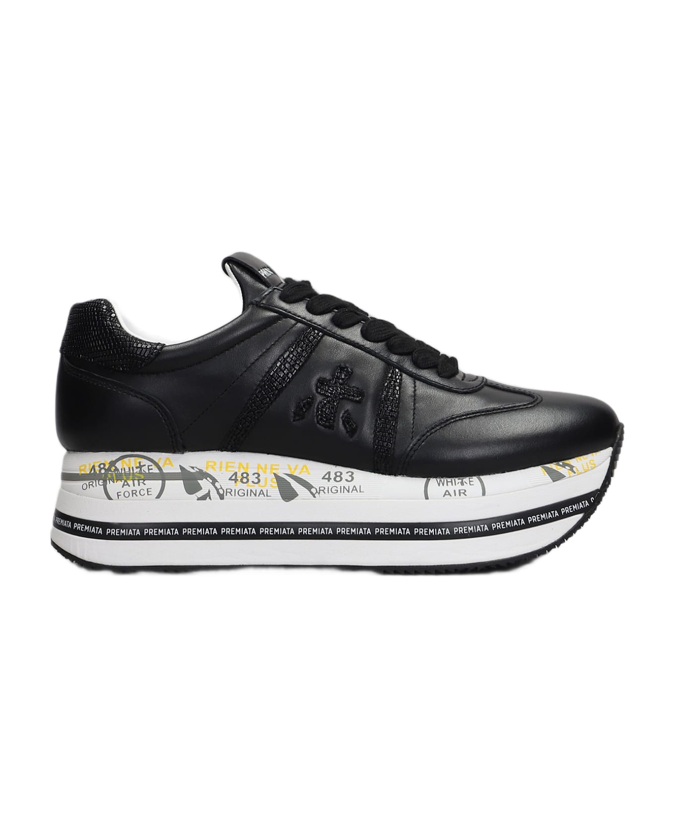 Premiata Beth Sneakers In Black Leather | italist