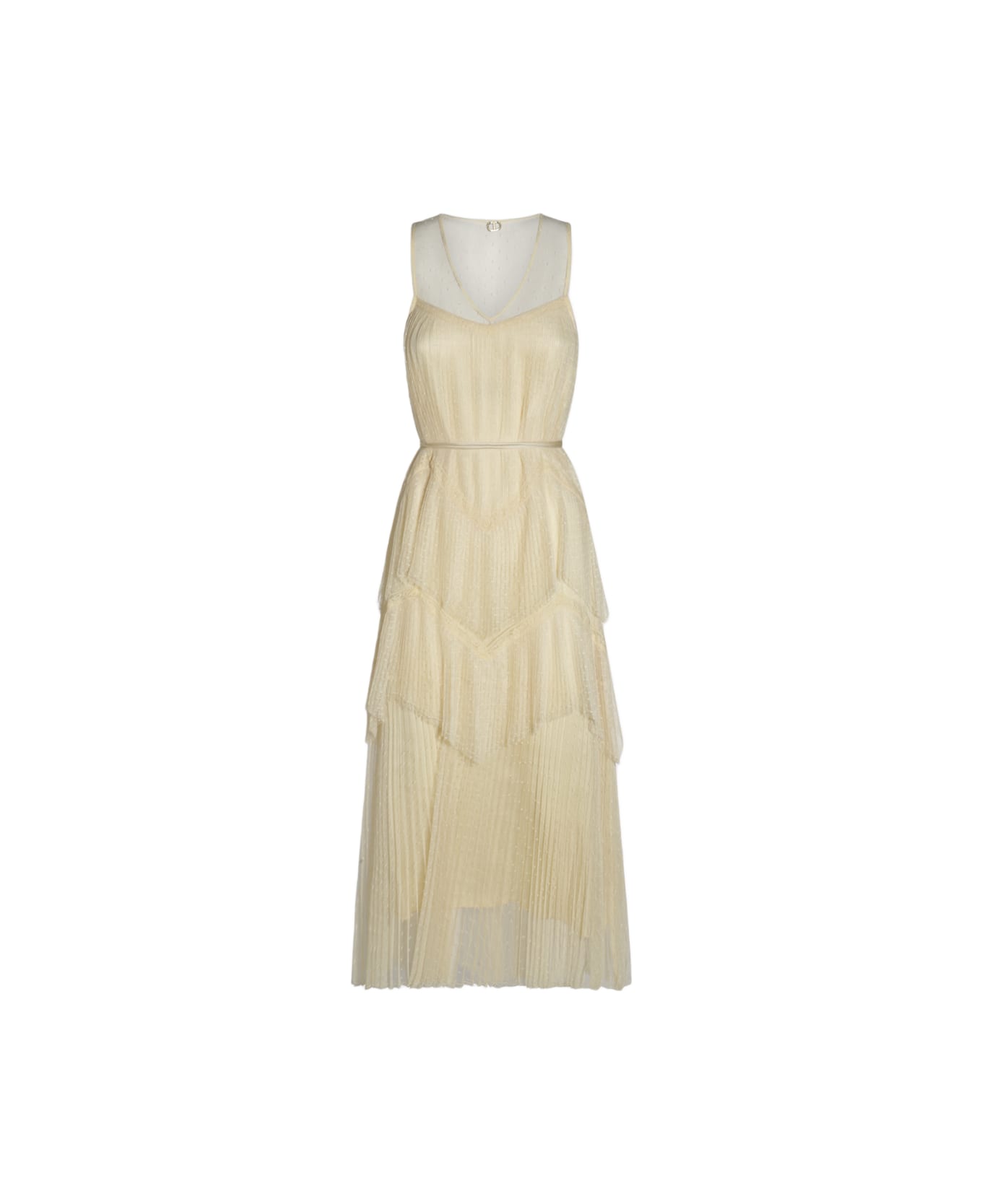 TwinSet Light Yellow Dress - VANILLA