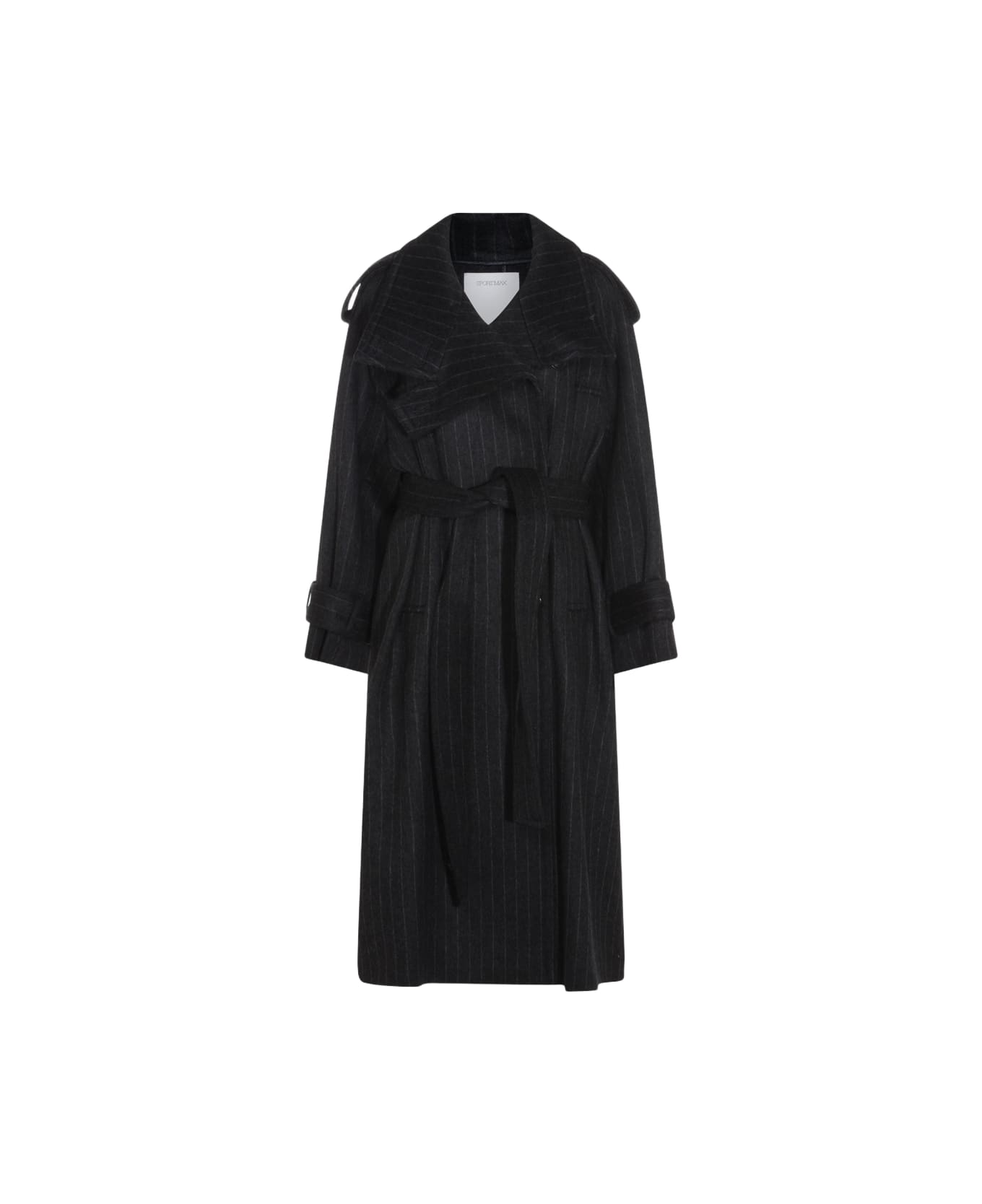 SportMax Black Wool Arold1234 Coat - GRIGIO ANTRACITE