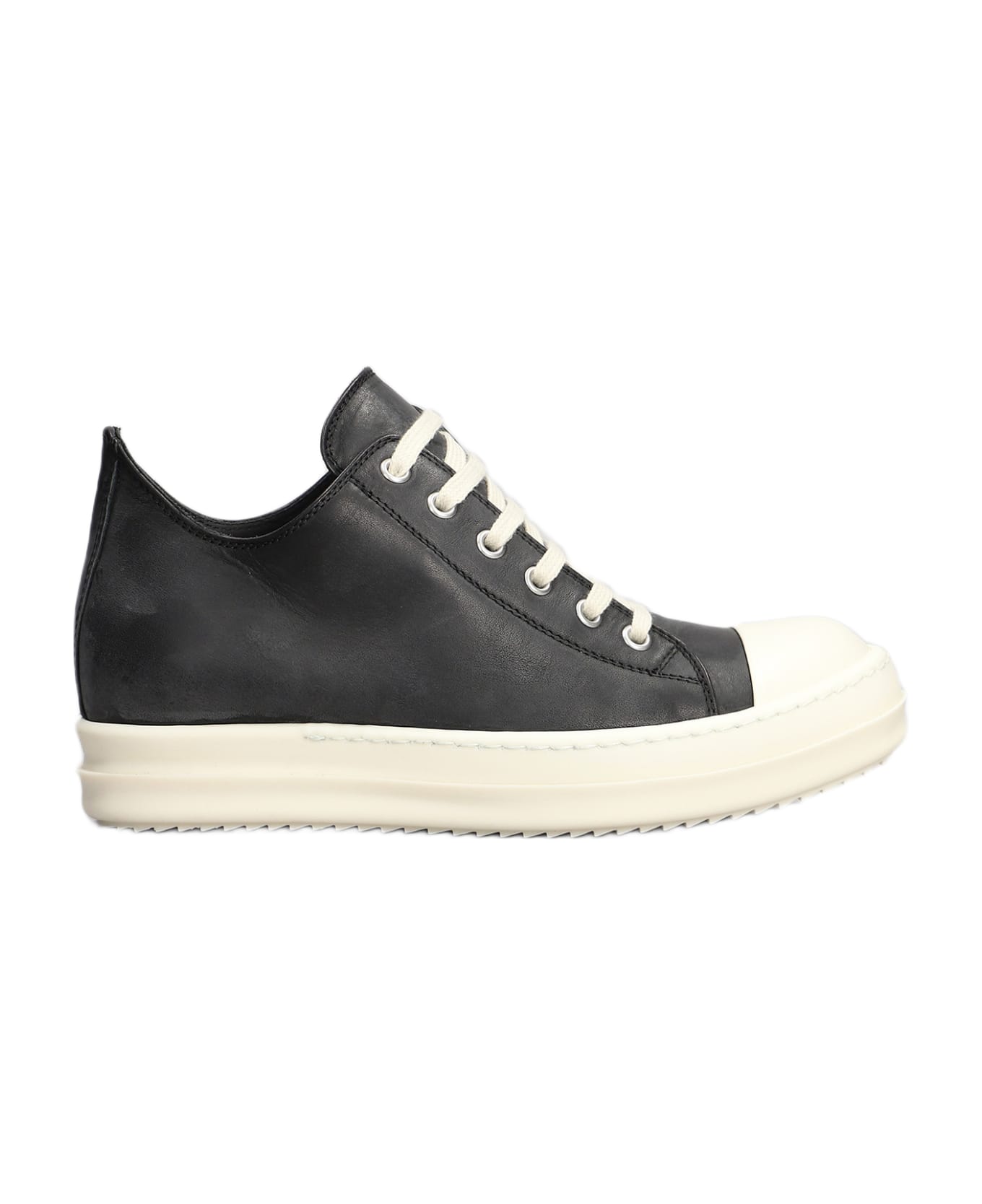 Rick Owens Round-toe Lace-up Sneakers - black スニーカー