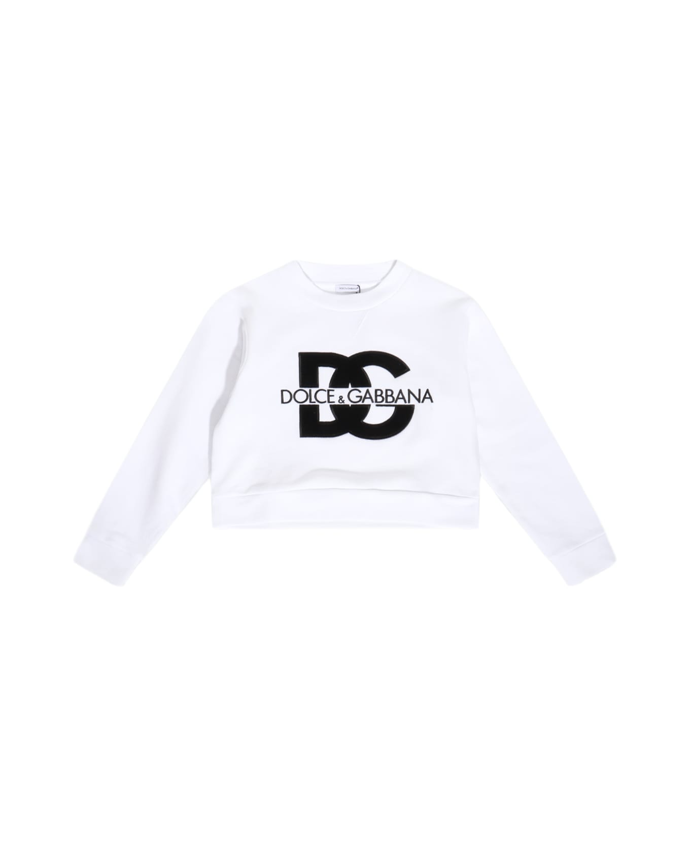 Dolce & Gabbana White Cotton Sweatshirt - White ニットウェア＆スウェットシャツ