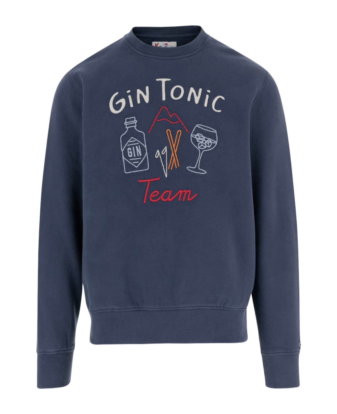 MC2 Saint Barth Cotton Sweatshirt With Embroidered Logo - Blue