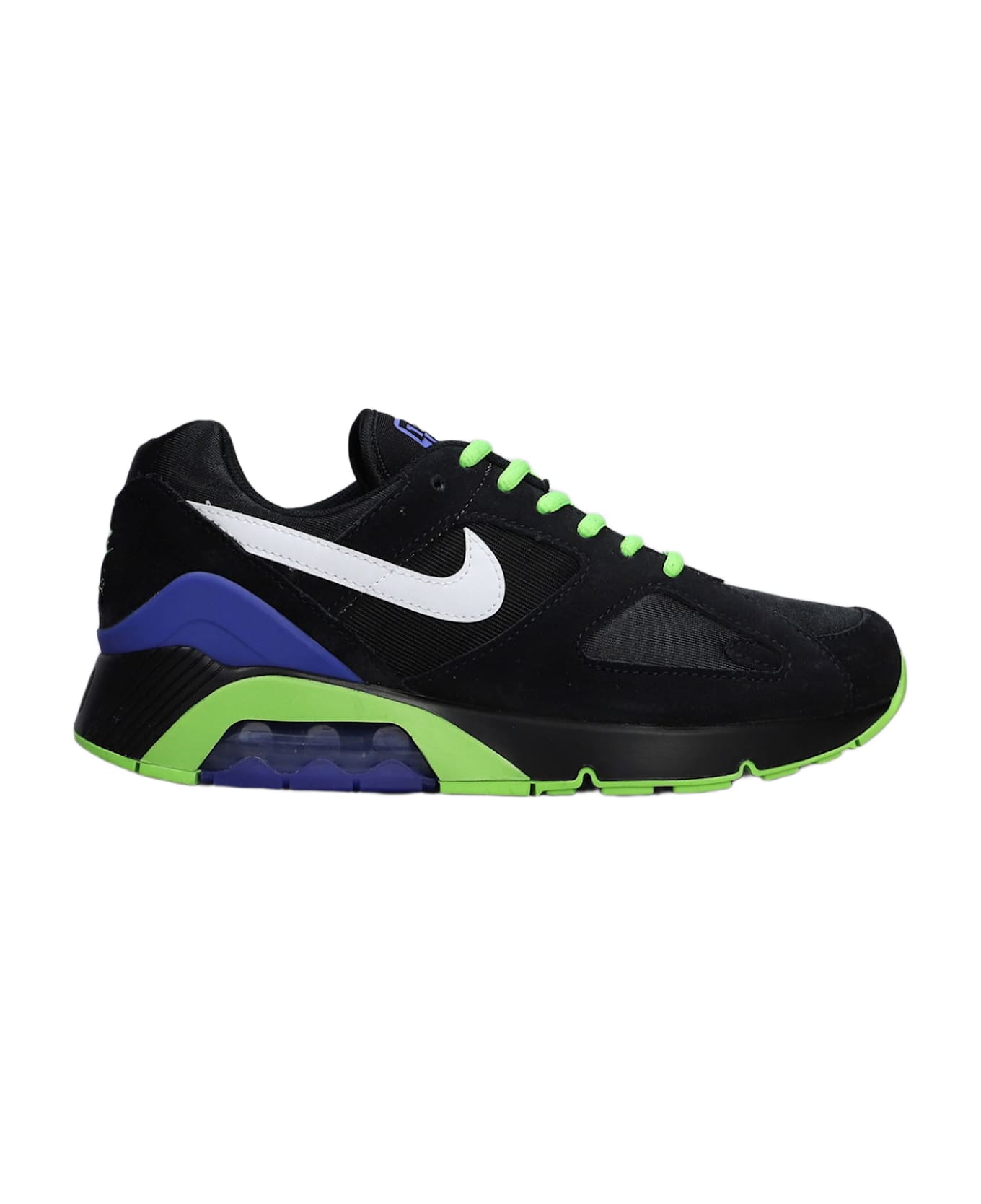 Nike Air 180 Qs Sneakers In Black Suede And Fabric - black