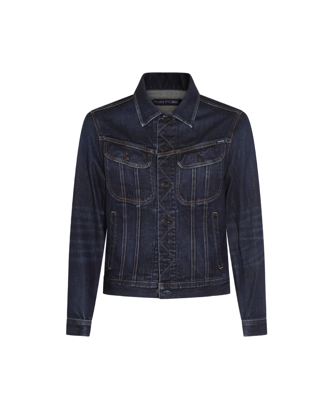 Tom Ford Dark Blue Cotton Denim Jacket - DEEP INDIGO