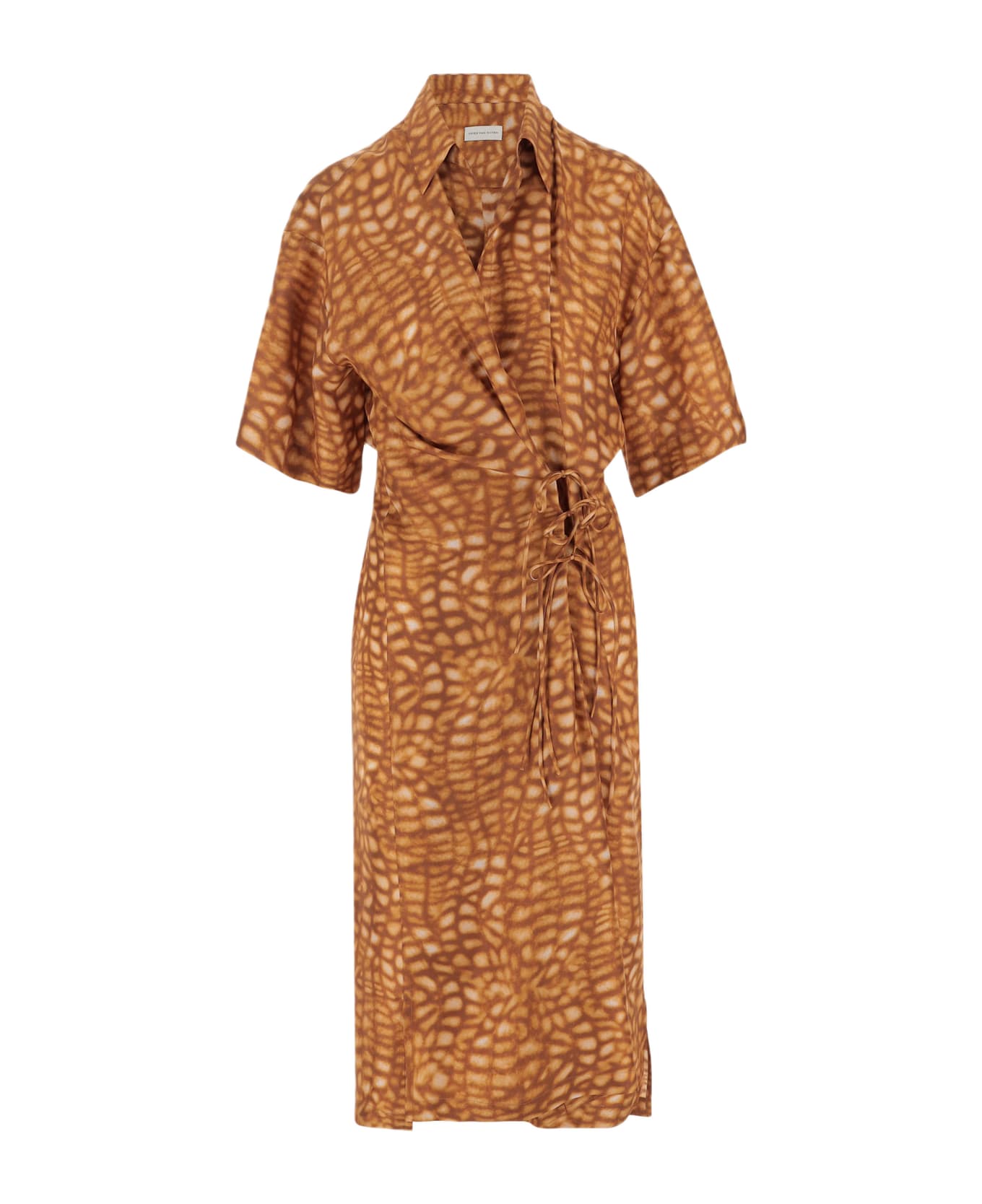 Dries Van Noten Silk Long Dress - Brown