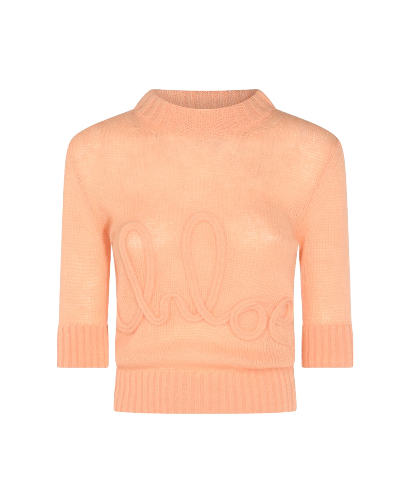 Chloé Light Orange Wool Knitwear - PEACH ORANGE