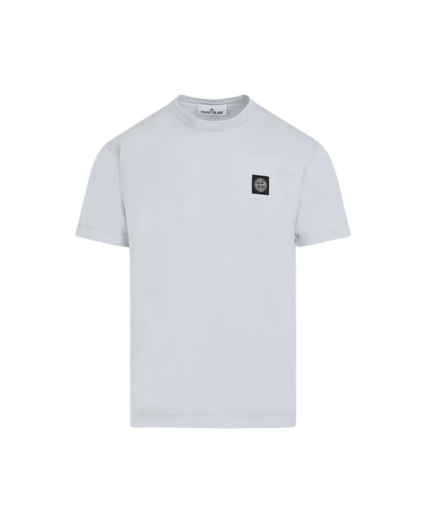 Stone Island Logo Patch Crewneck T-shirt - Light Blue シャツ