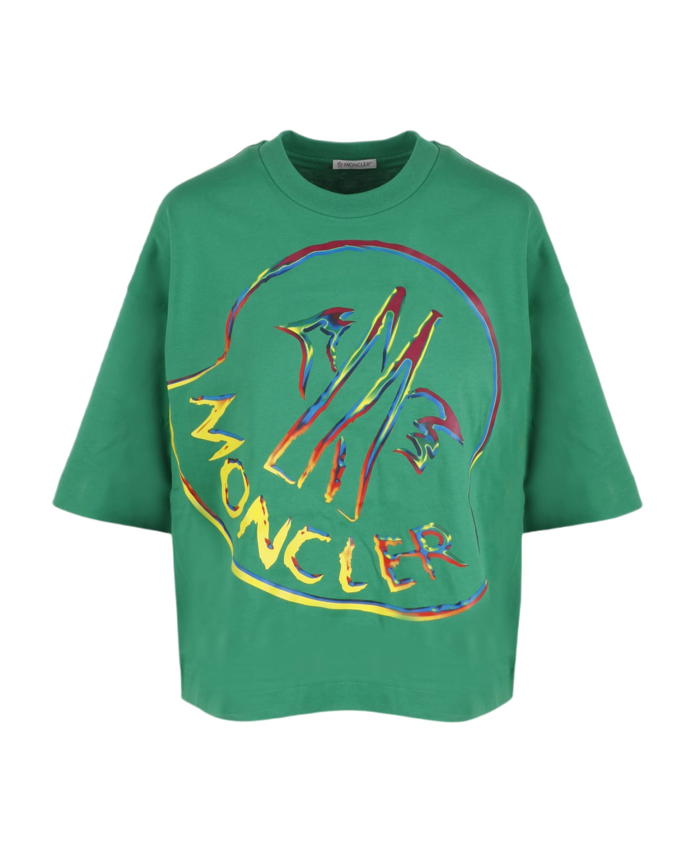 Moncler Oversized T-shirt With Logo - Green