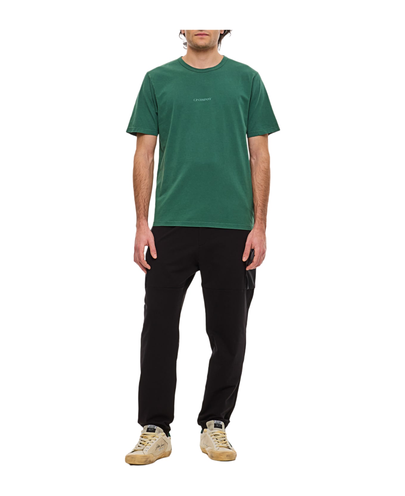C.P. Company Jersey Resist Dyed Logo T-shirt - Duck Green