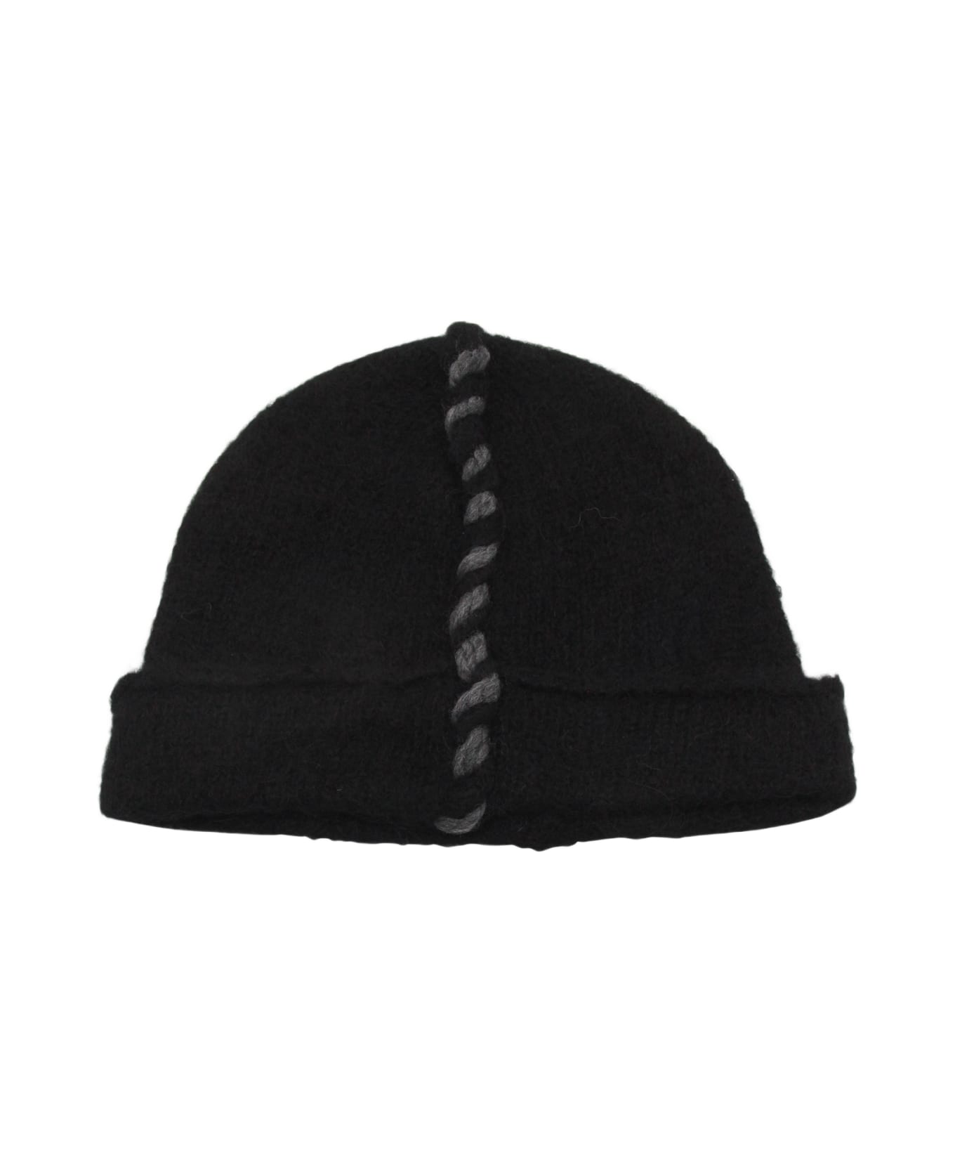 Thom Krom Black Wool Beanie - Black