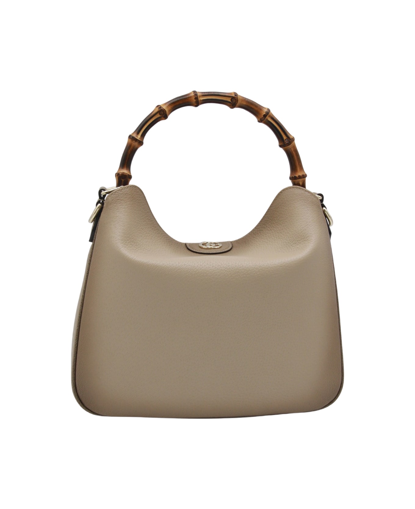 Gucci Beige Leather Diana Medium Top Handle Bag - OATMEAL