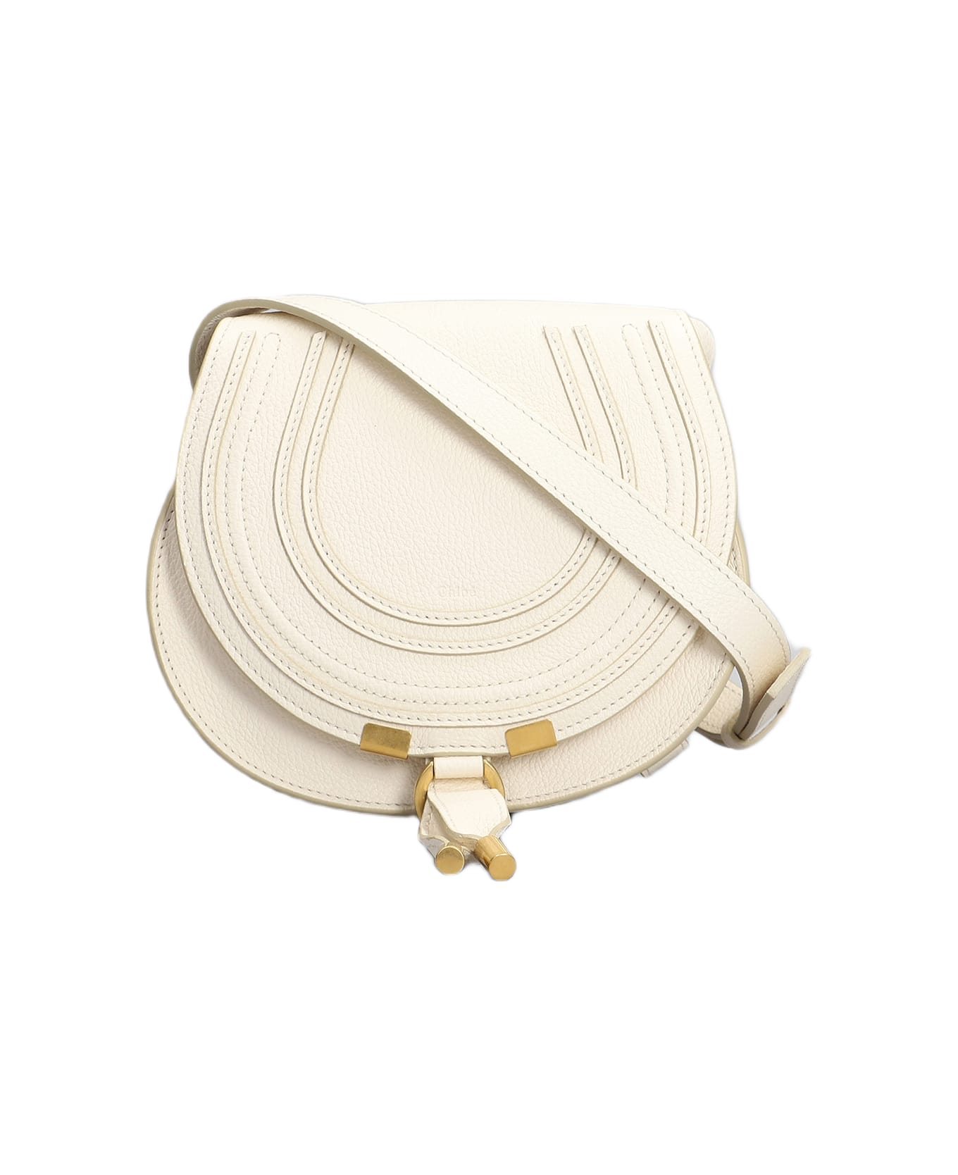 Chloé Mercie Shoulder Bag In White Leather - white