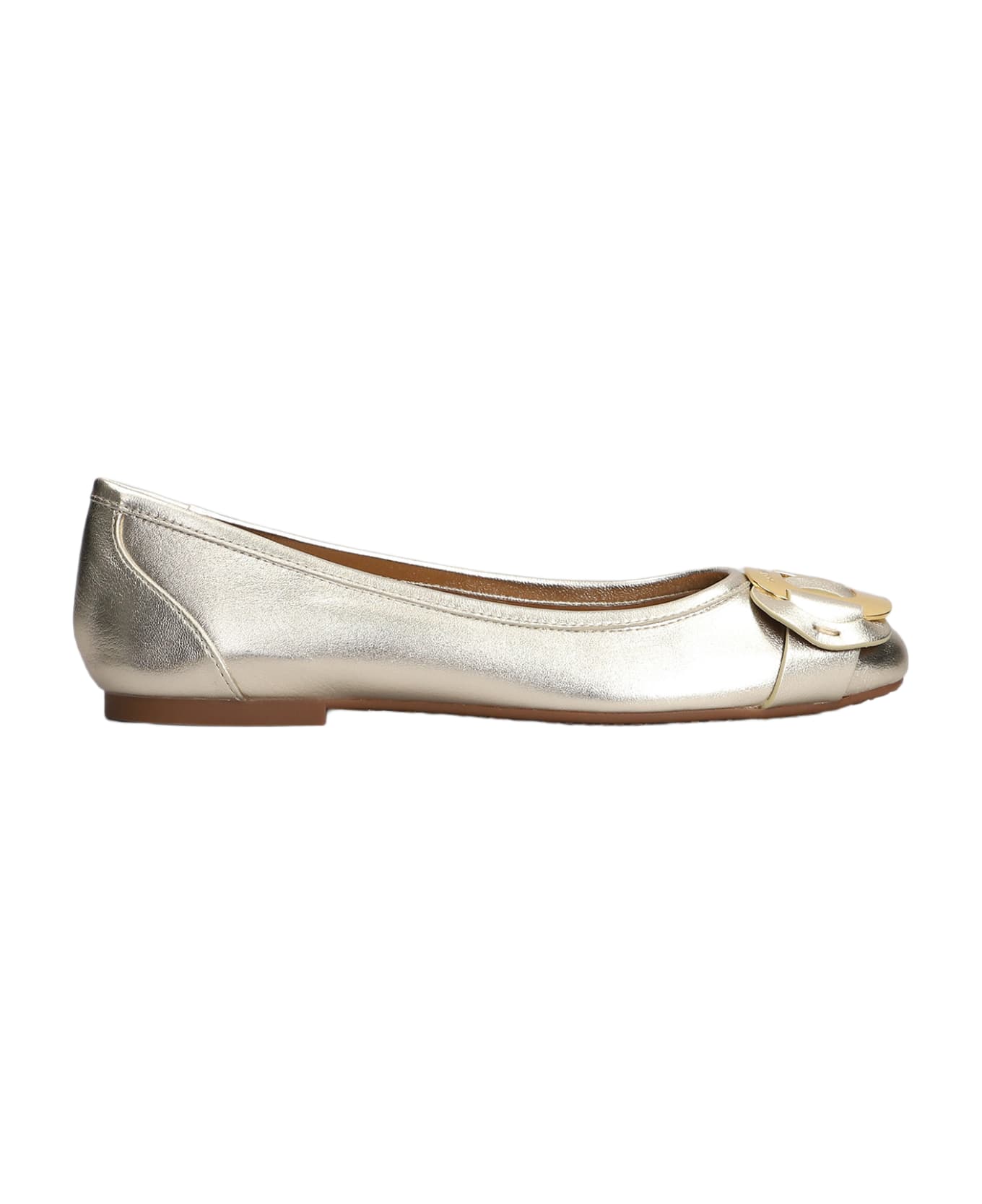 See by Chloé Chany Ballet Flats In Platinum Leather - platinum
