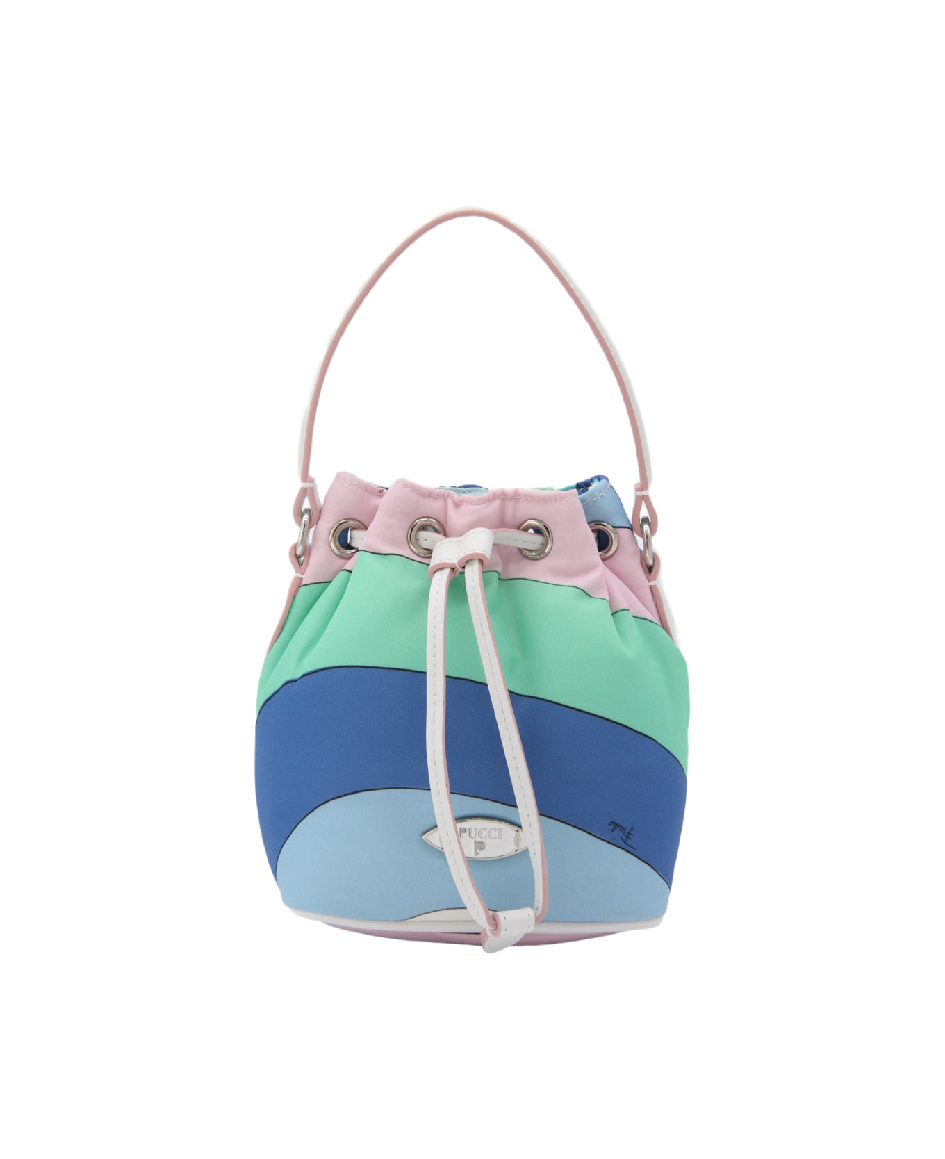 Pucci Multicolor Yummy Bucket Bag - CELESTE/BIANCO トートバッグ