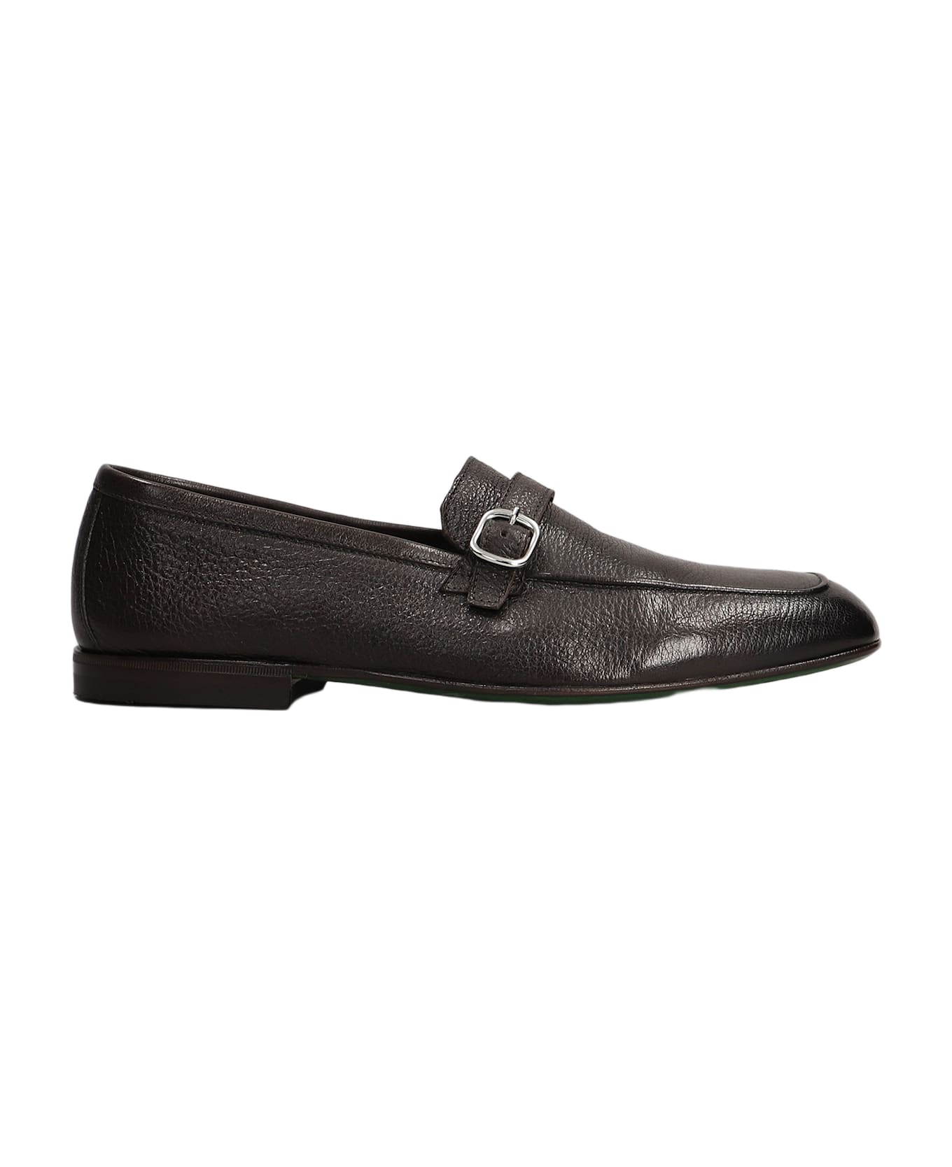 Green George Loafers In Dark Brown Leather - dark brown