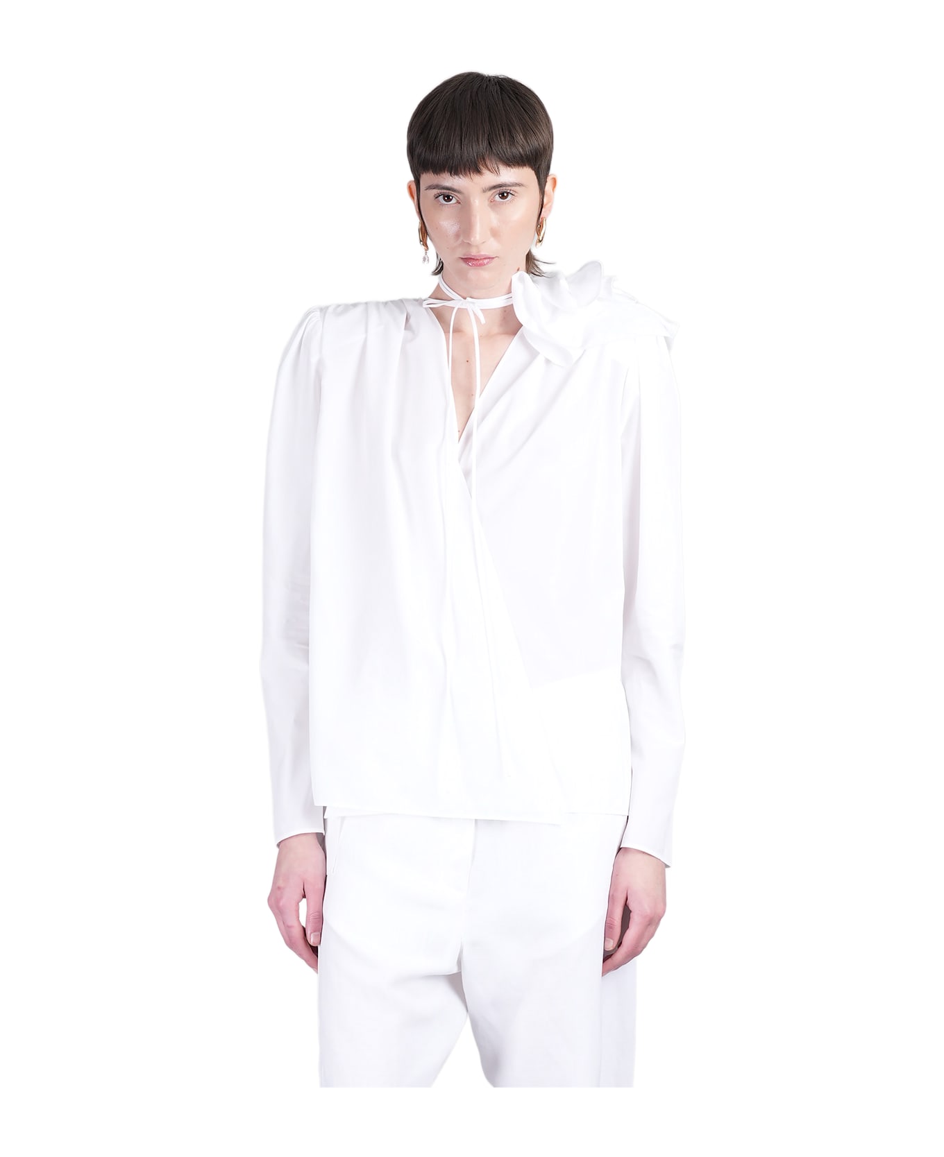 Magda Butrym Blouse 04 Blouse In White Cotton - white