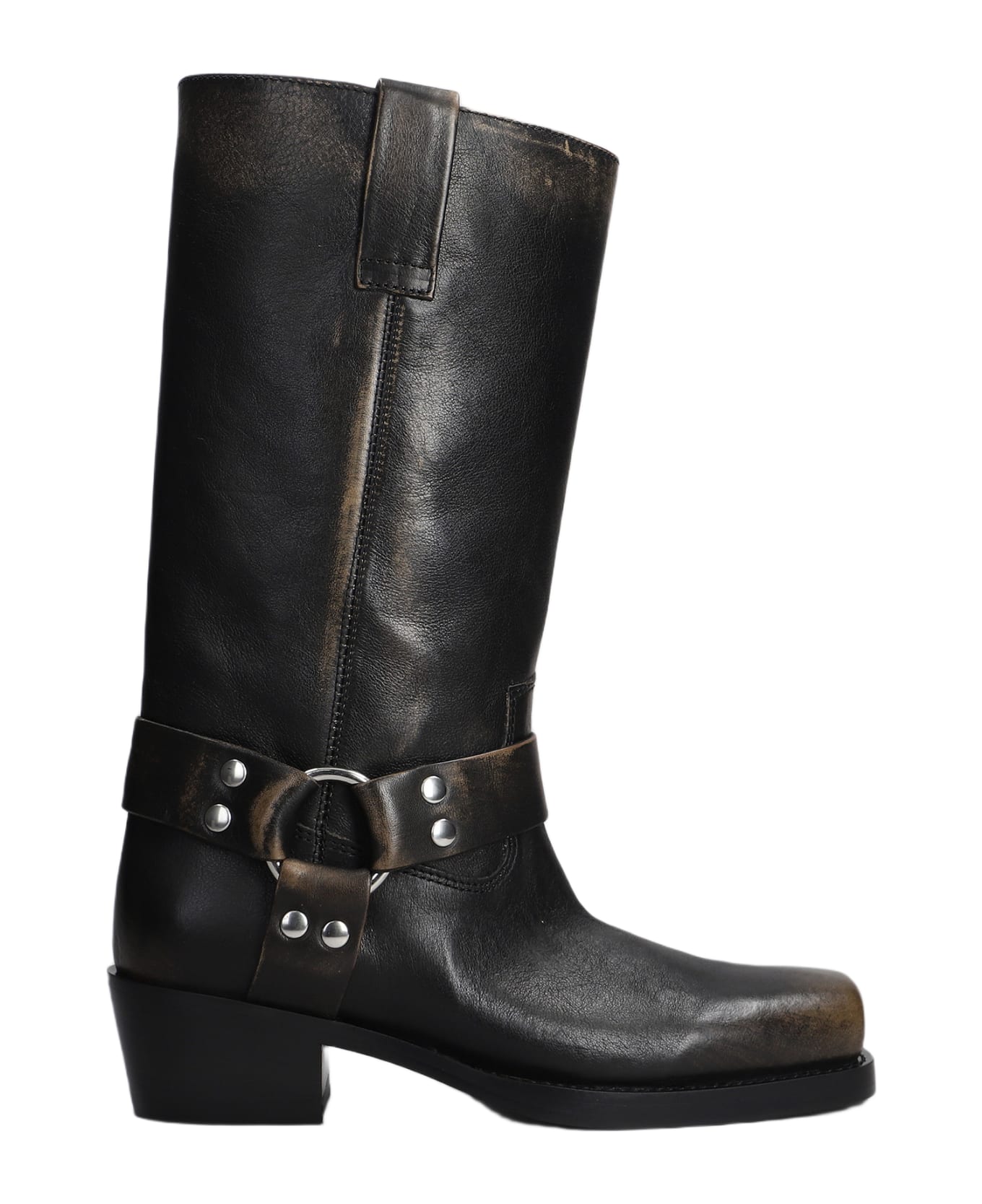 Paris Texas Roxy Boot Texan Boots In Black Leather - Black