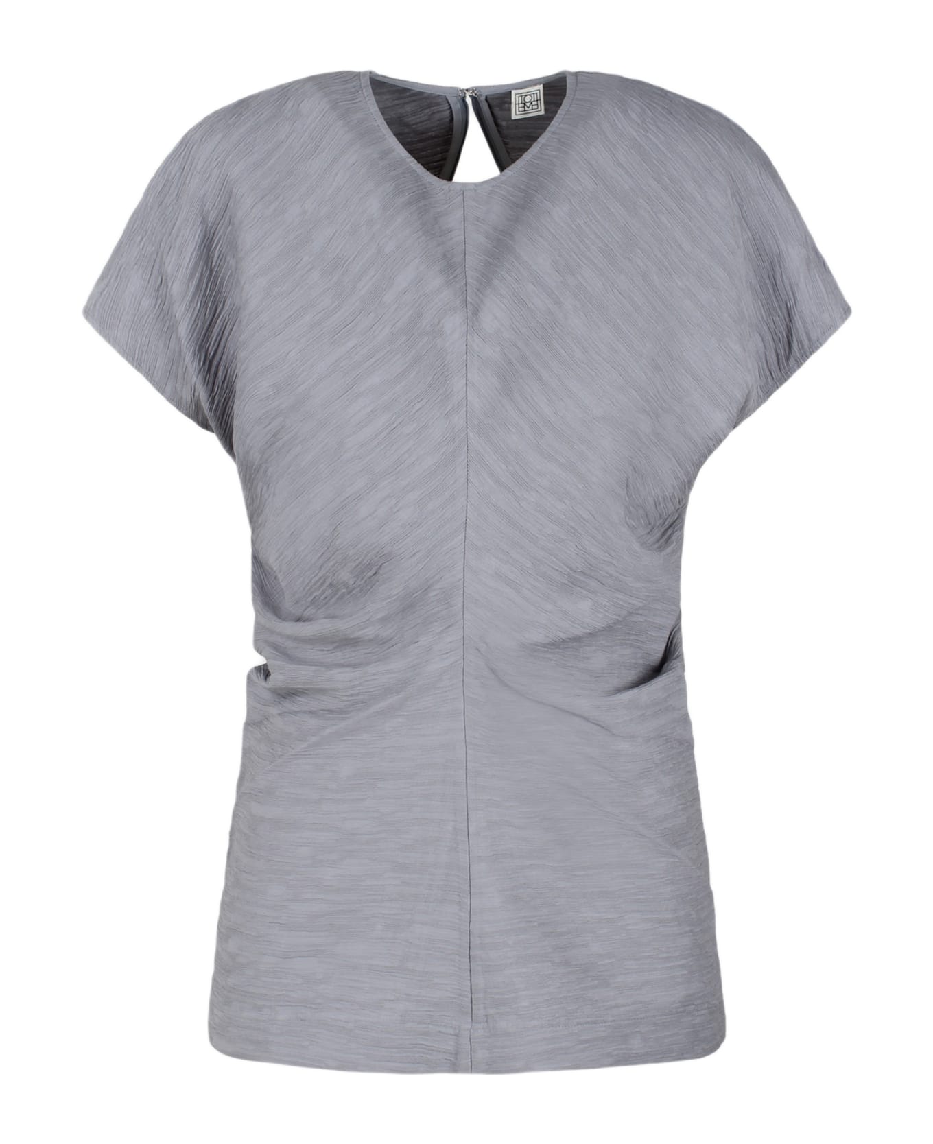 Totême Slouch Waist Crinkled Top - Blue