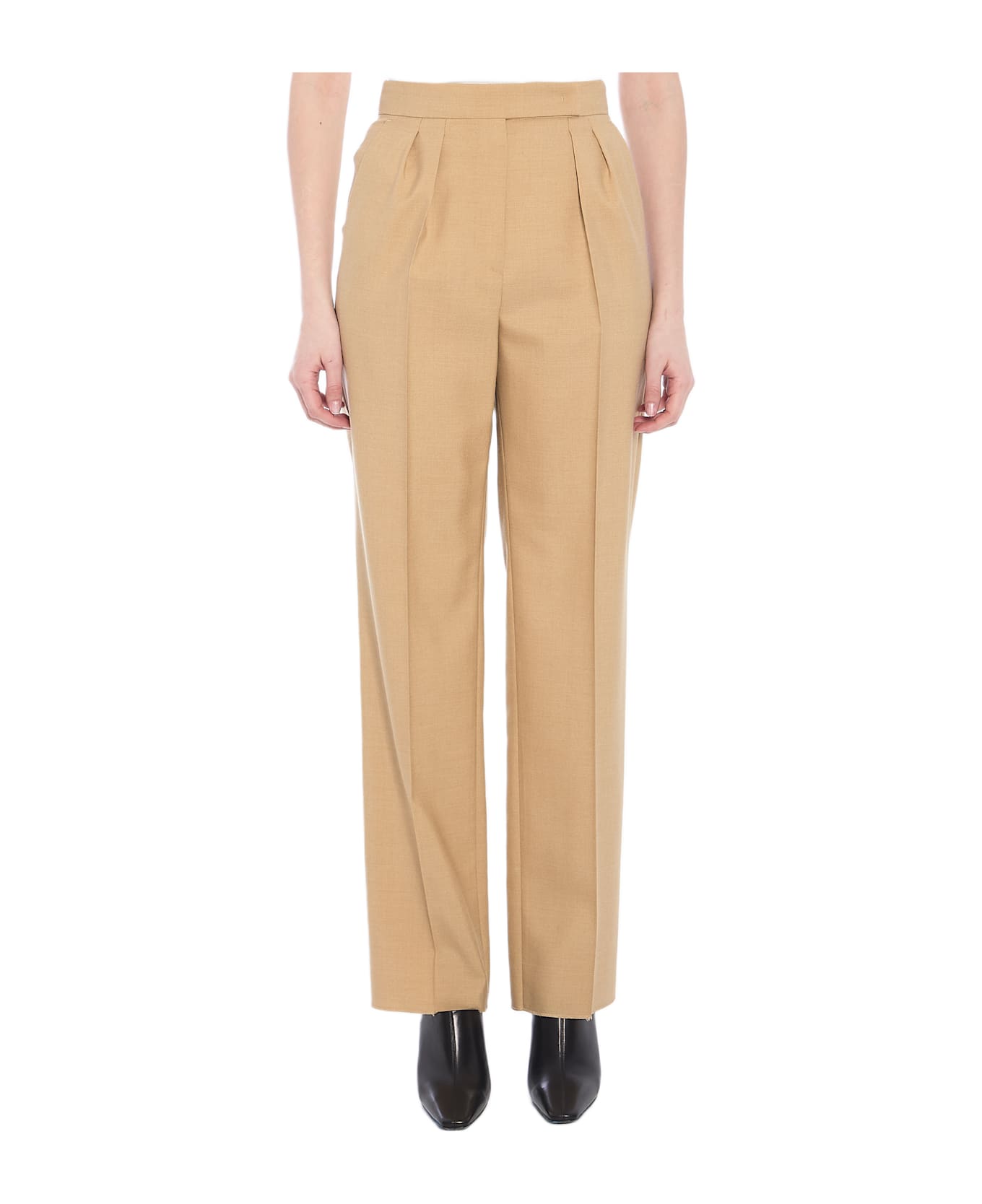 Max Mara Mohair, Wool And Silk Trousers - BEIGE