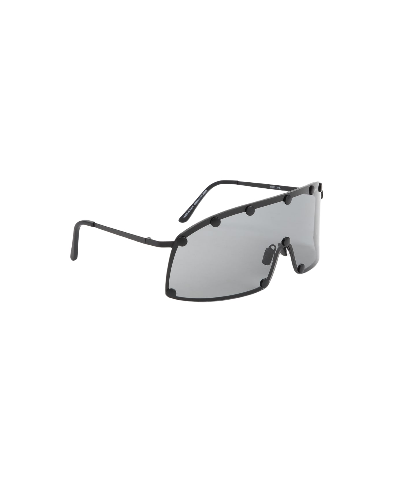Rick Owens Shield-style Stainless Steel Frame Sunglasses - Black